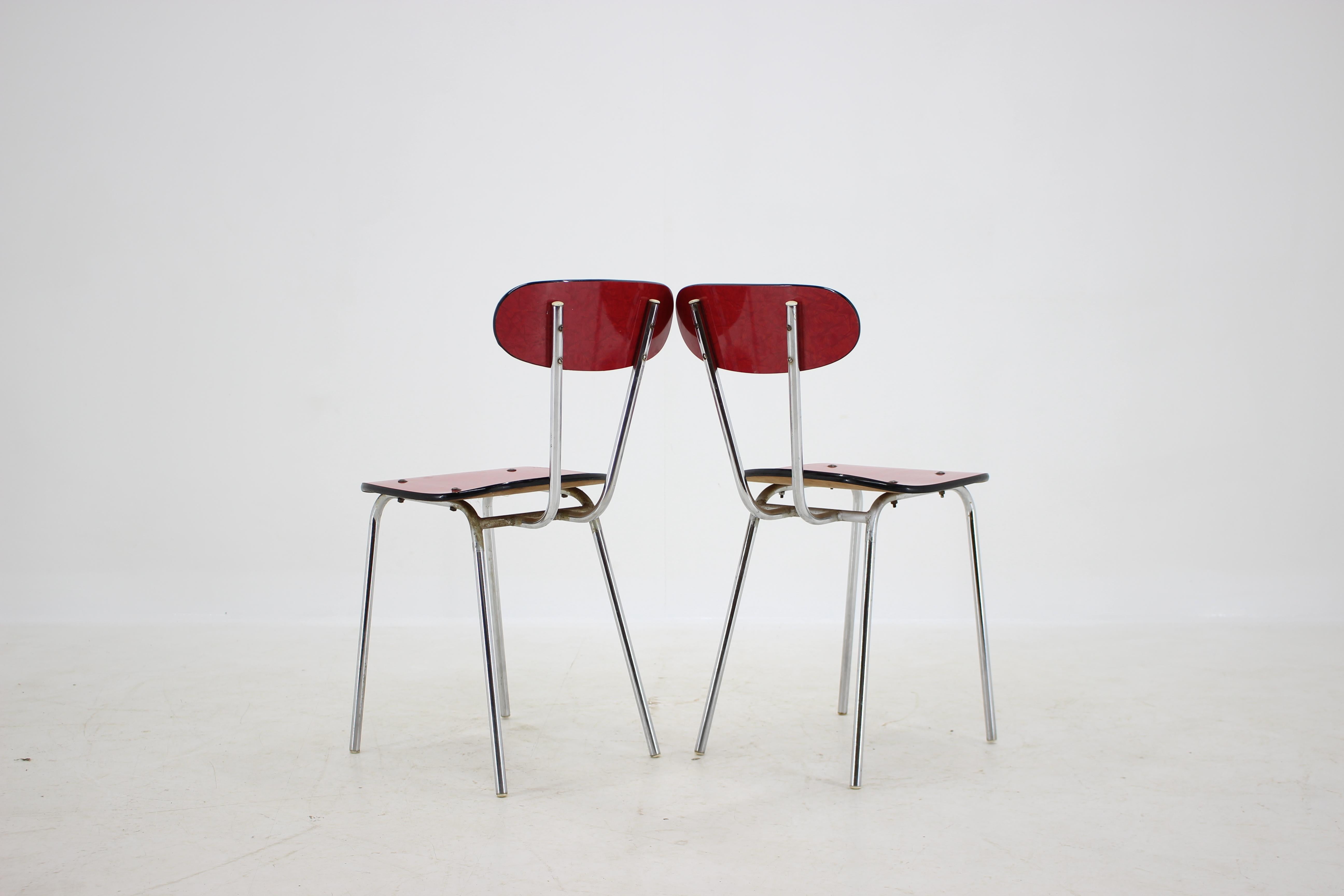 1960s Set of Six Umakart/Chrome-Plated Dining Chairs, Czechoslovakia For Sale 2