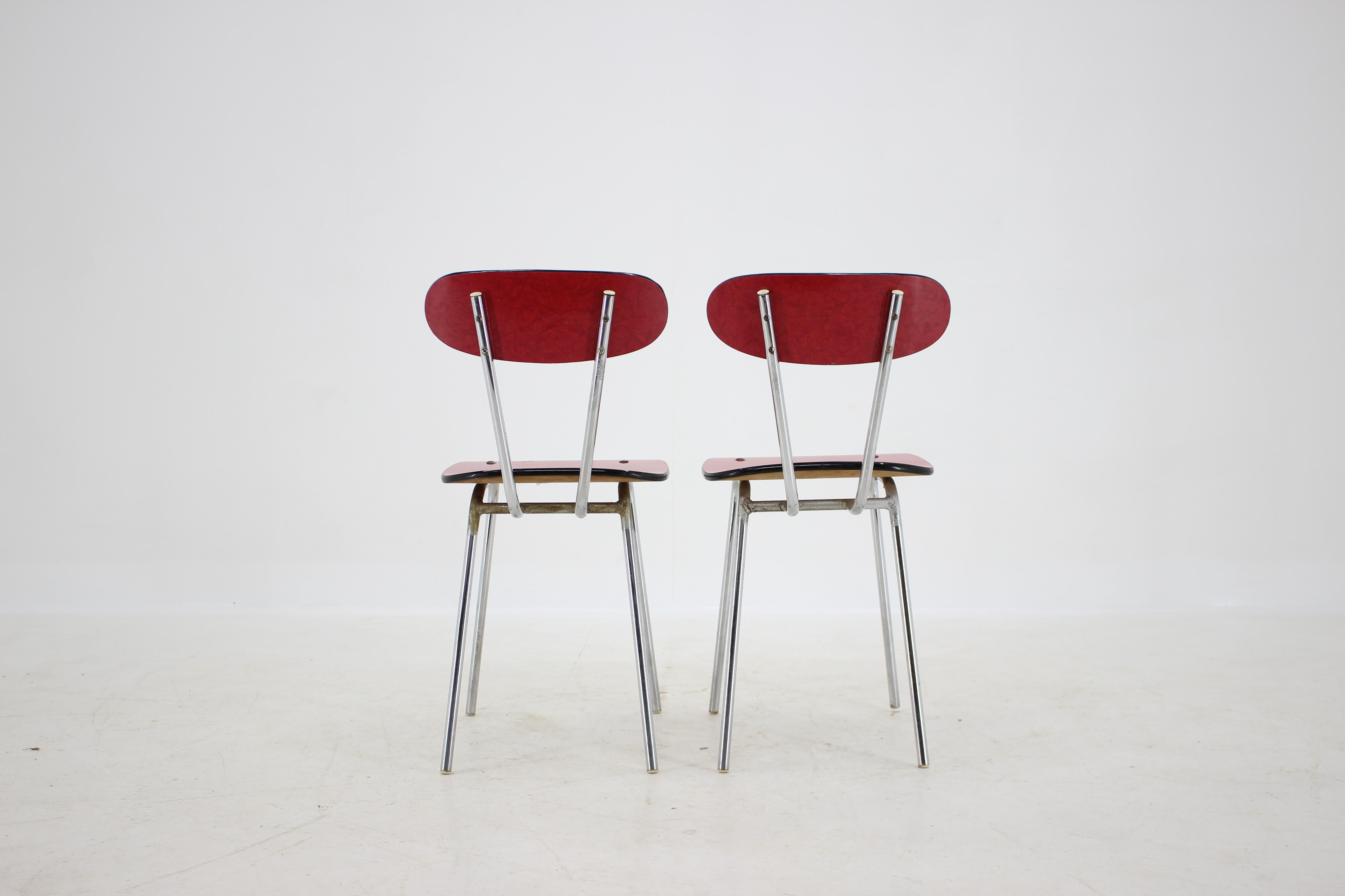 1960s Set of Six Umakart/Chrome-Plated Dining Chairs, Czechoslovakia For Sale 3