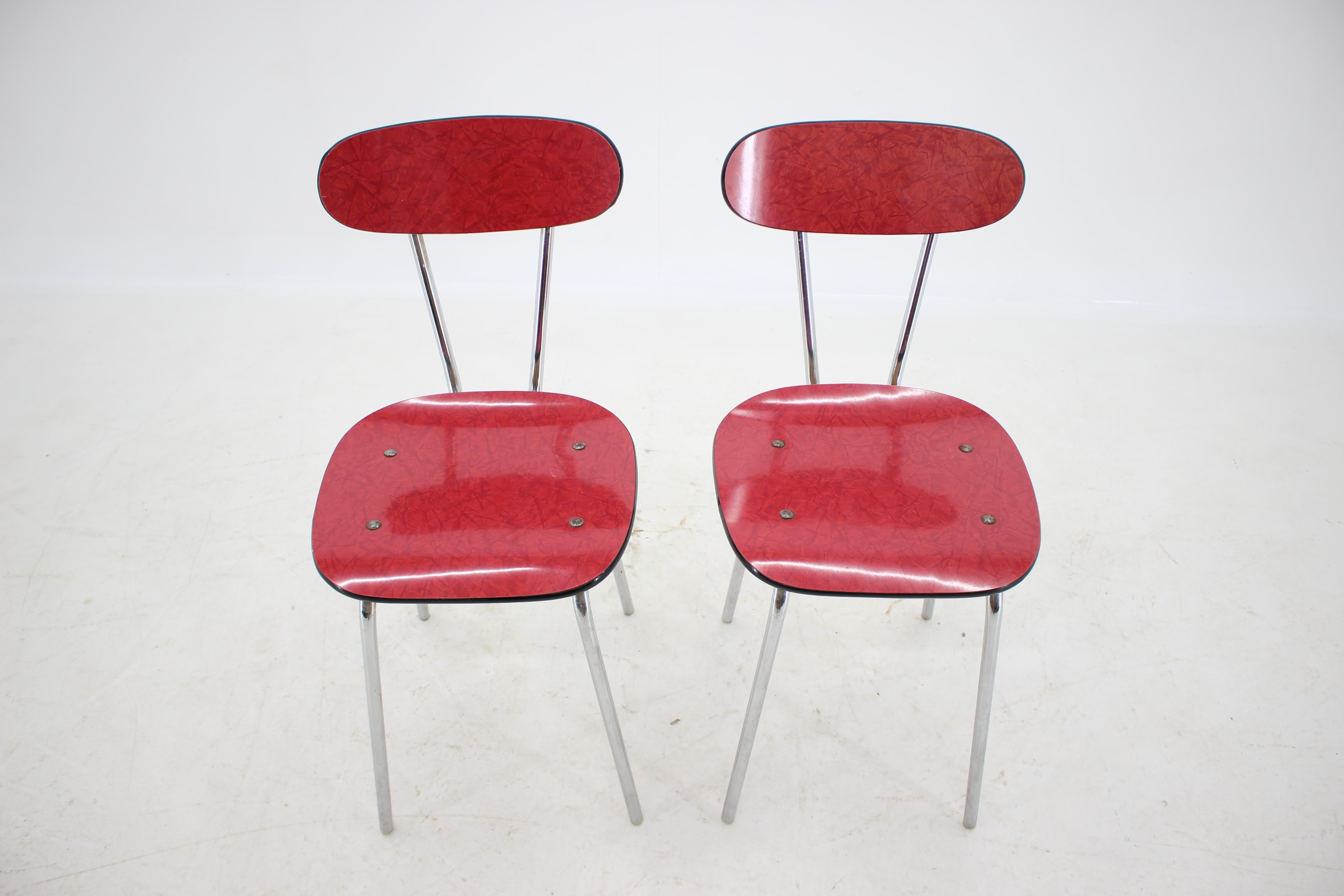 1960s Set of Six Umakart/Chrome-Plated Dining Chairs, Czechoslovakia For Sale 4