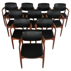 1960s Set of Ten Erik Buch Model 67 Captains Chair in Teak , Inc. Reupholstery