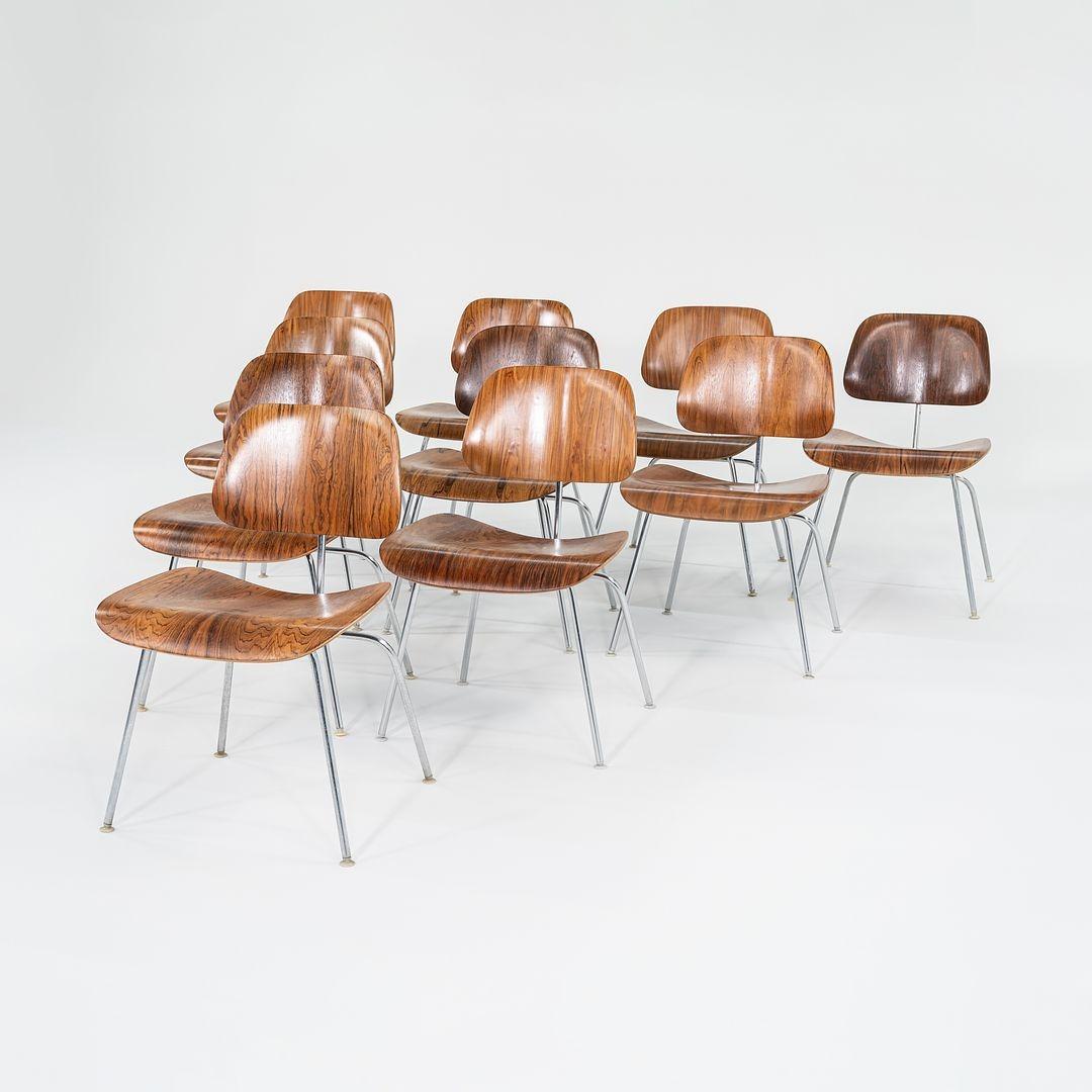 Satz von zehn Herman Miller Eames DCM-Esszimmerstühlen aus brasilianischem Palisanderholz, 1960er Jahre im Angebot 4