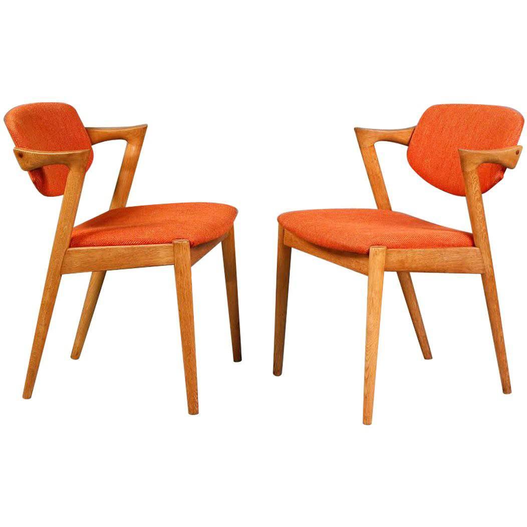 1960s Set of Ten Kai Kristiansen Ebonized Dining Chairs in Oak