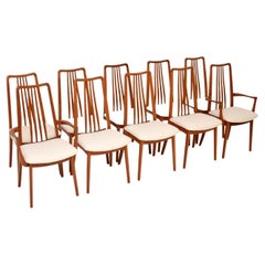 Vintage 1960’s Set of Ten Teak Dining Chairs by Anders Jensen