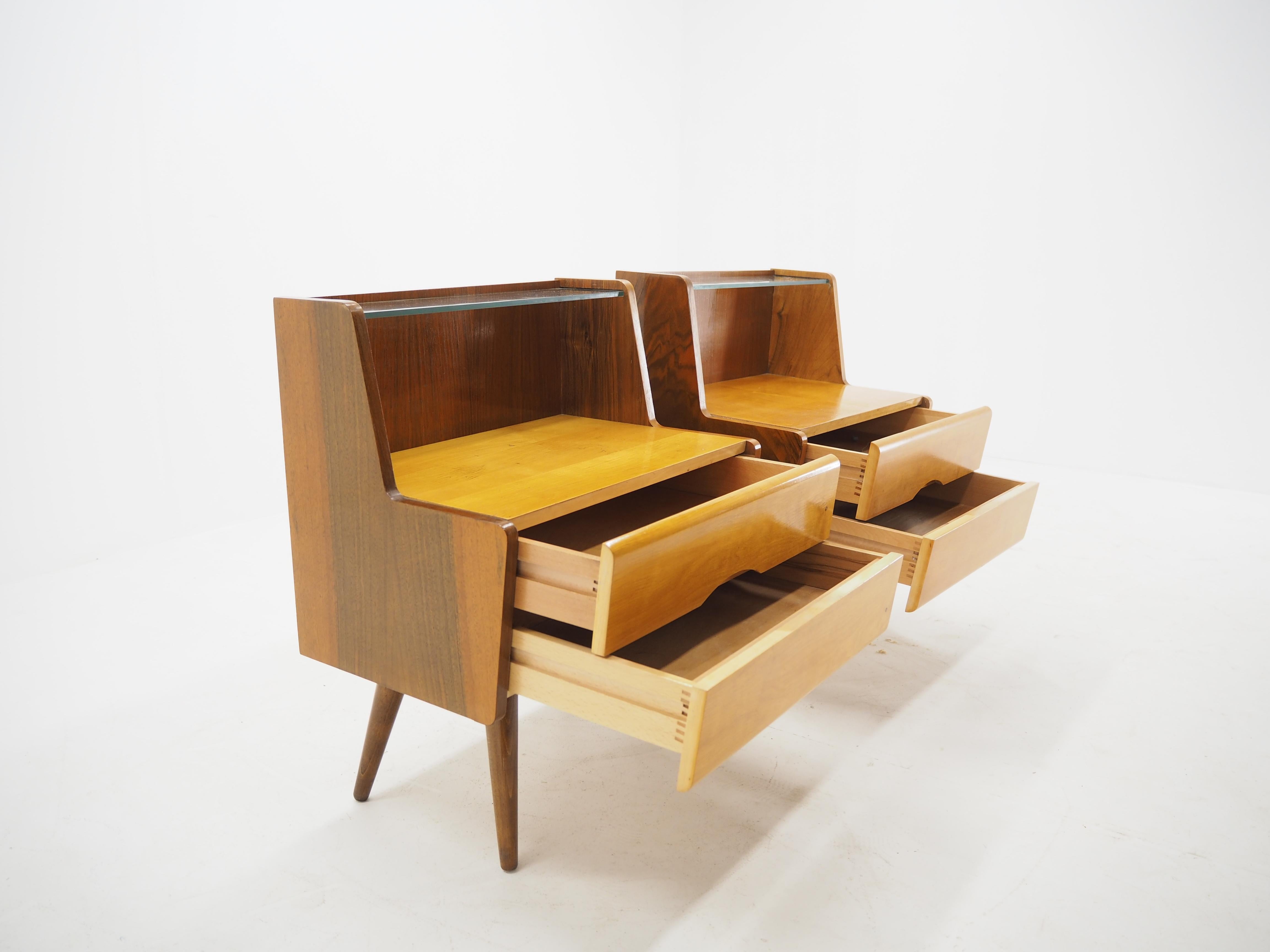 1960s Set of Three Bed Side Tables in Brussels Style, Czechoslovakia 6
