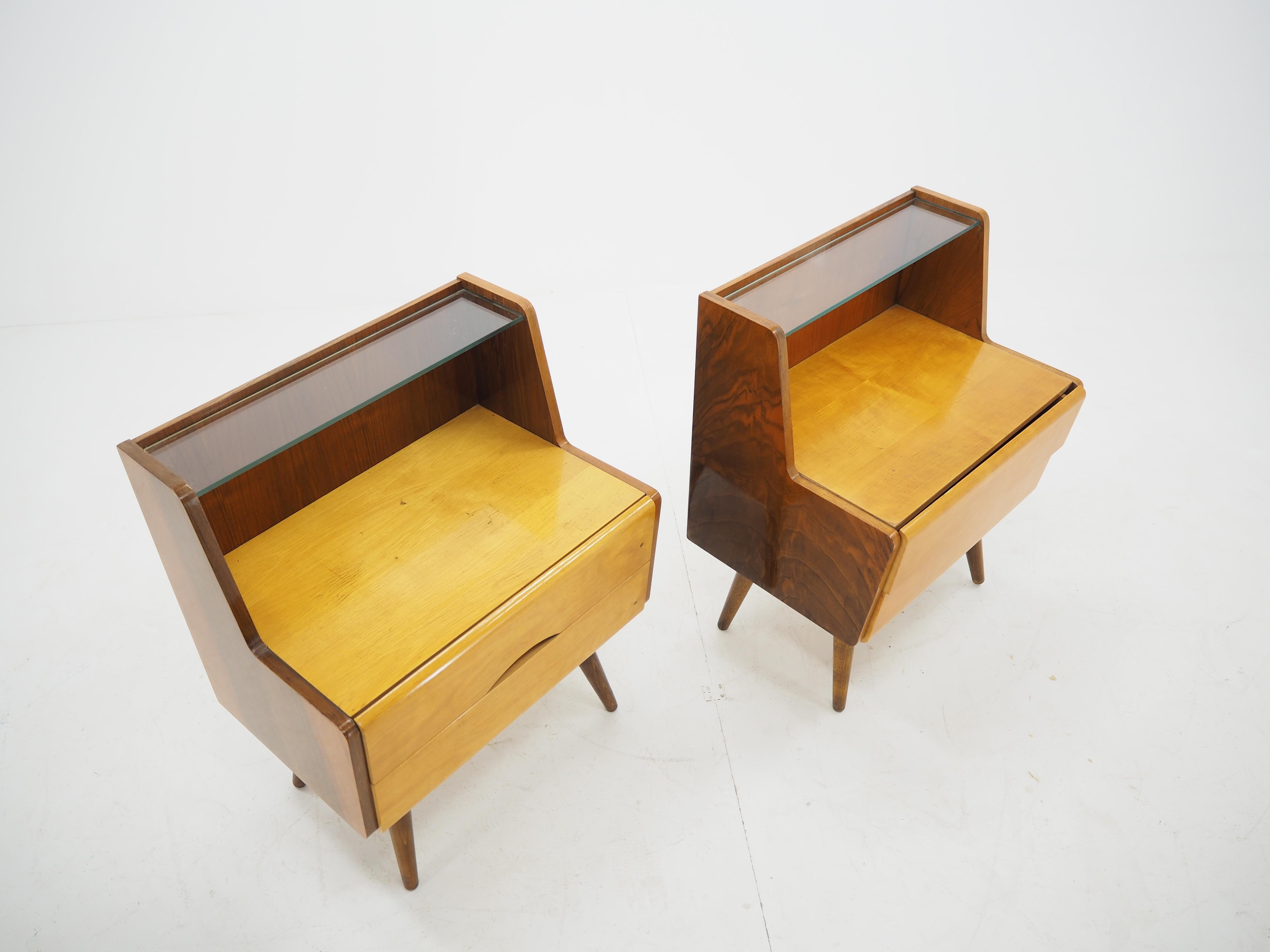 1960s Set of Three Bed Side Tables in Brussels Style, Czechoslovakia 8