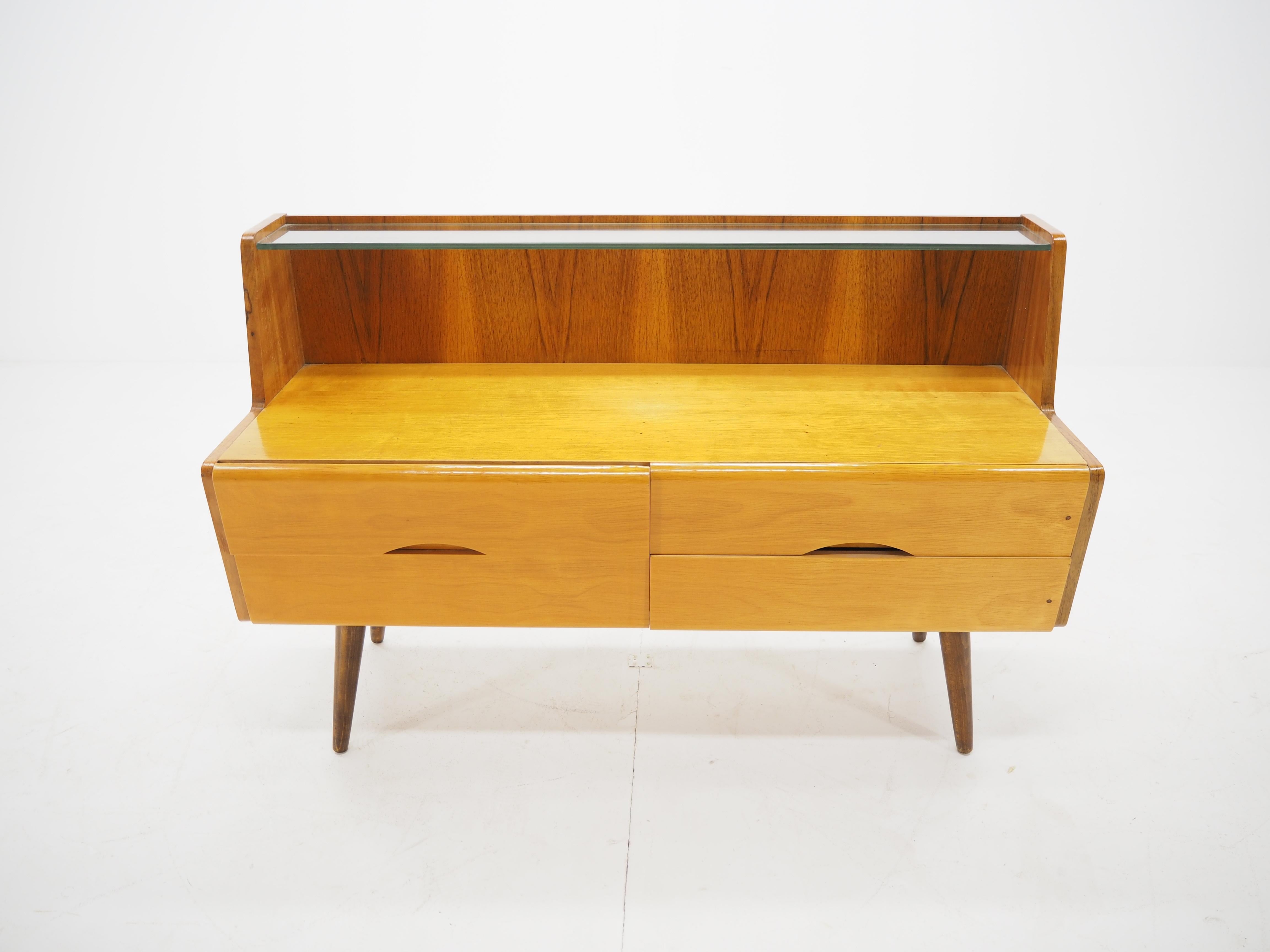 Mid-20th Century 1960s Set of Three Bed Side Tables in Brussels Style, Czechoslovakia