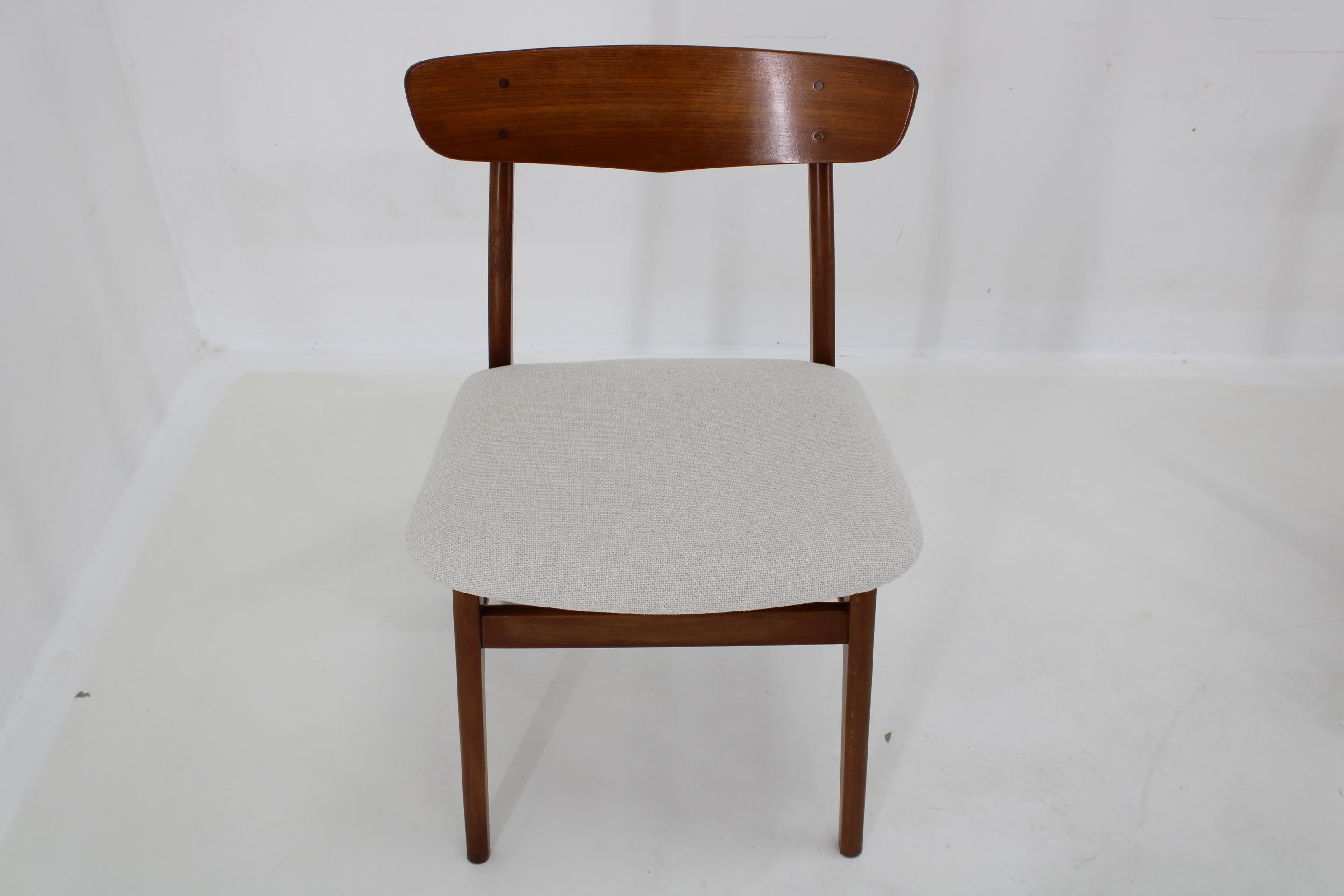 1960s Set of Three Danish Teak Chairs, Restored 5