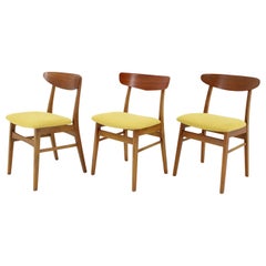 1960s Set of Three Danish Teak Chairs, Restored