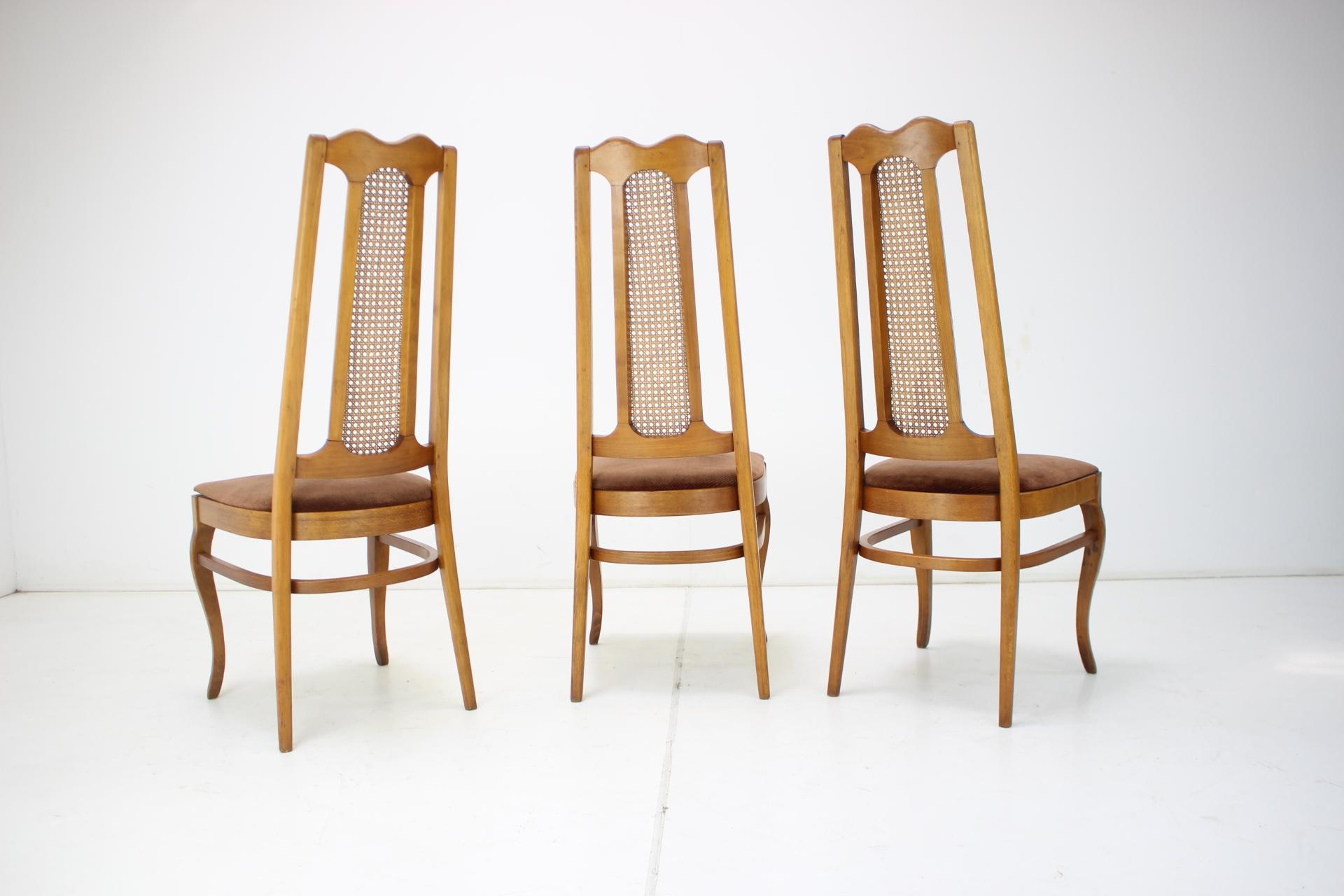 Mid-Century Modern 1960s Set of Three Dining Chairs LIGNA, Czechoslovakia For Sale