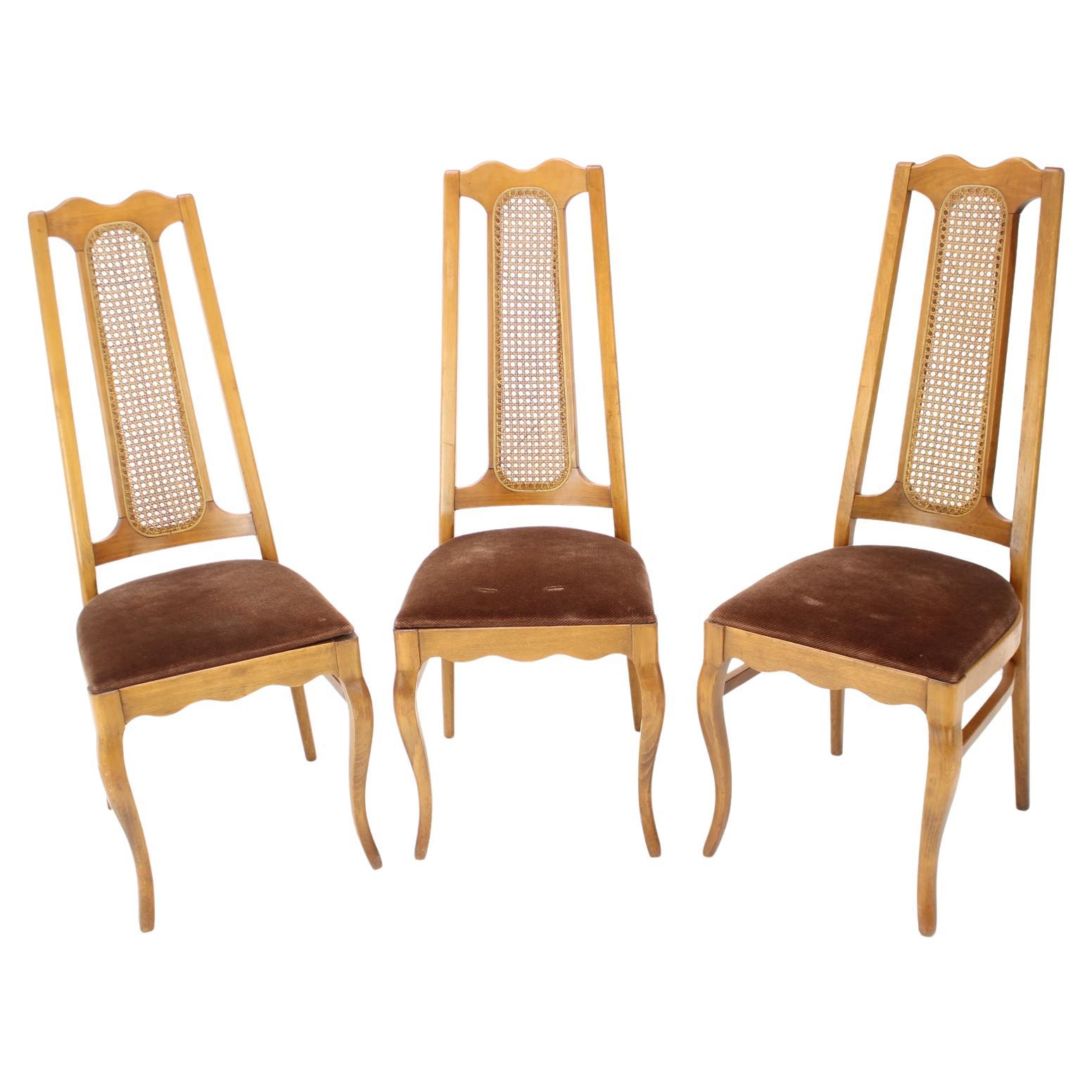 1960 Ensemble de trois chaises de salle à manger Ligna, Tchécoslovaquie en vente