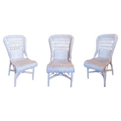 1960s Set of Three Handmade Wicker and Bamboo Chairs