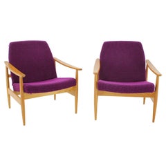 Retro 1960s Set of Two Armchairs, Czechoslovakia