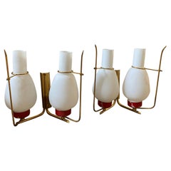 Vintage 1960s Set of Two Arredoluce Style Mid-Century Modern Italian Wall Sconces