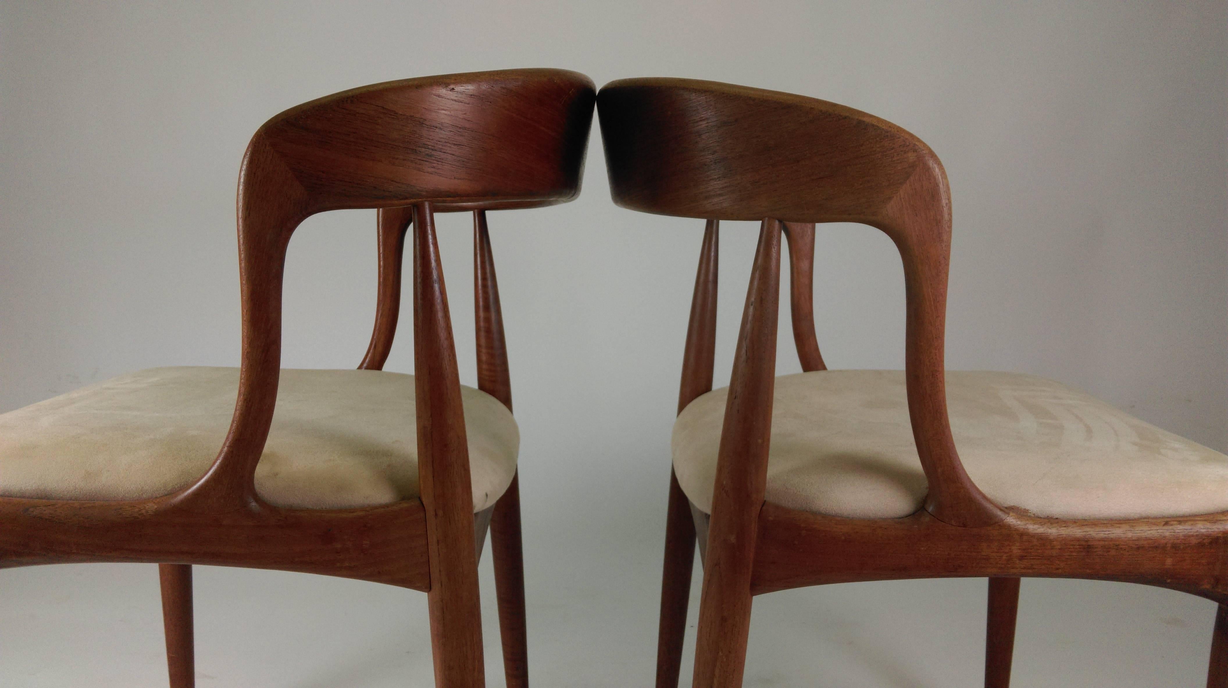 1960s Set of Two Danish Johannes Anderasen Chairs in Teak - Choice of Upholstery 11