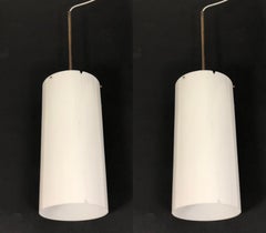 1960s Set of Two Danish Opal Acrylic Pendants by Erik Moller for Louis Poulsen