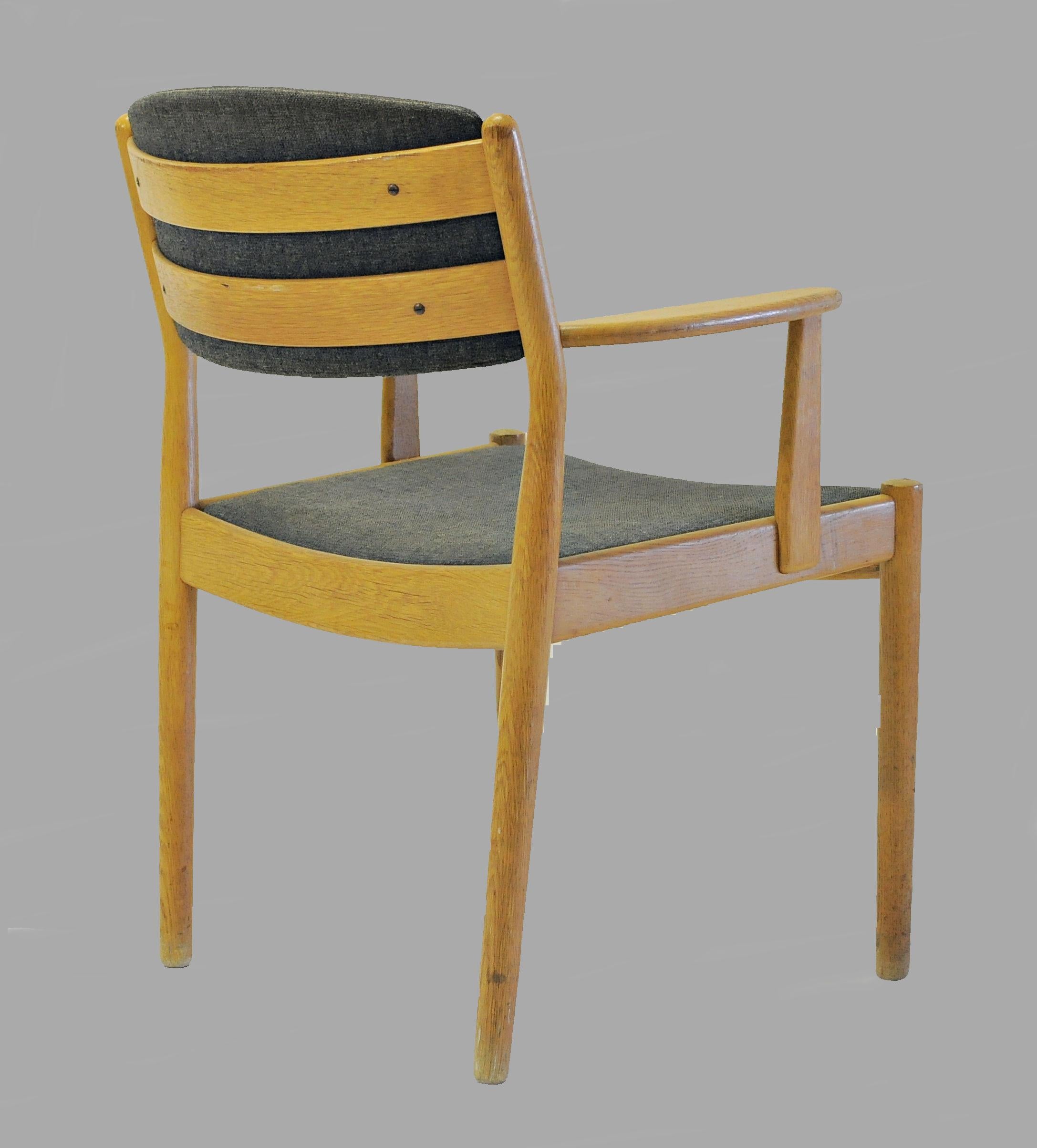 Mid-20th Century Set of Two Danish Poul Volther Refinished Armchairs in Oak, Inc. Reupholstery For Sale
