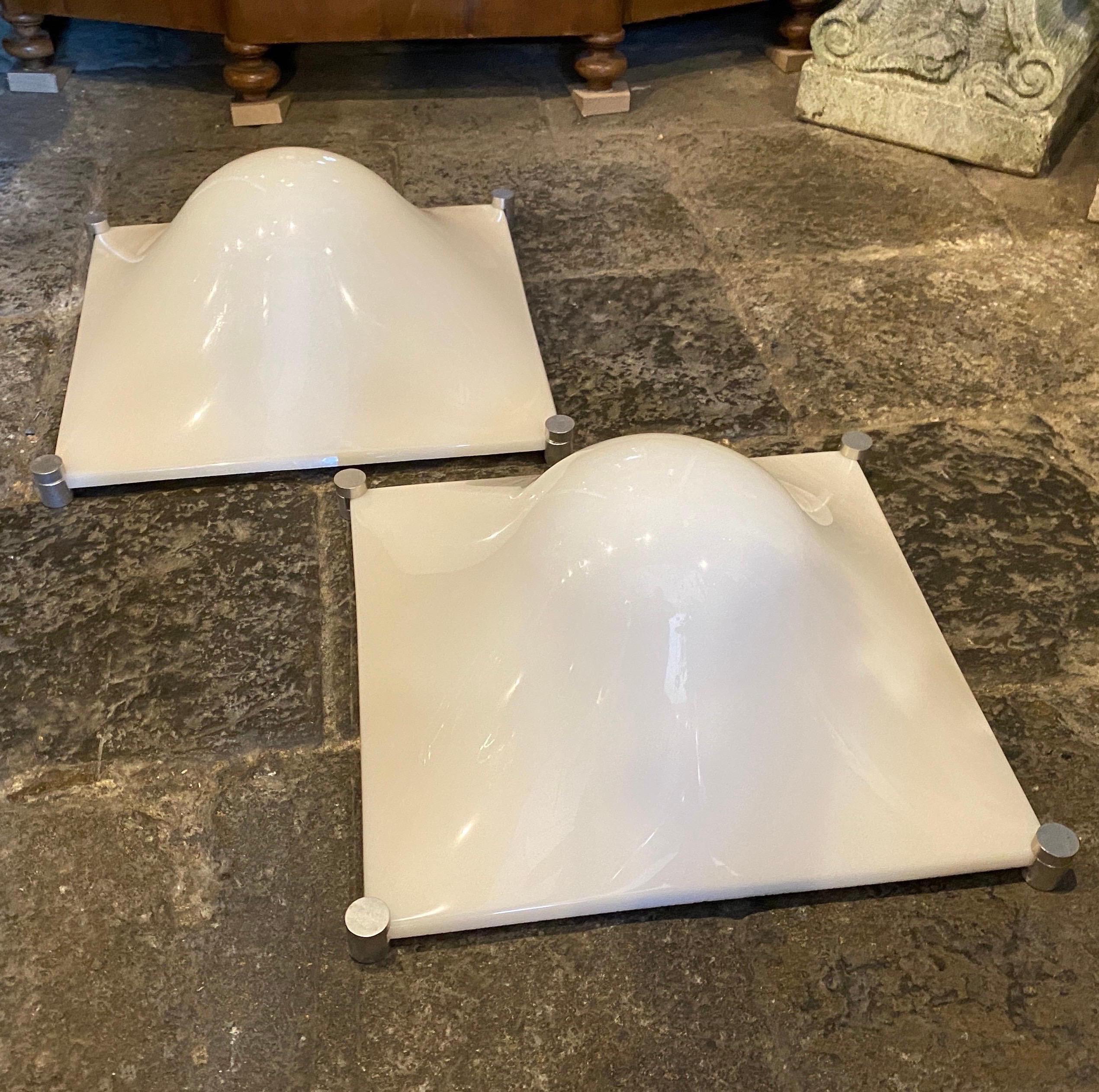Italian 1960s Set of two Space Age Bolla Wall Lights by Elio Martinelli For Sale