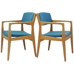 Two Refinished Erik Buch Oak Armchairs by Orum Mobler, Choice of Upholstery