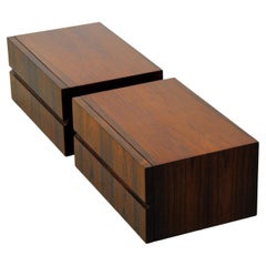 1960's Set of Two Fully Restored Danish Floating Rosewood Nightstands