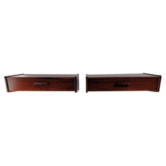 Set of Two Fully Restored Danish Poul Volther Floating Rosewood Nightstands