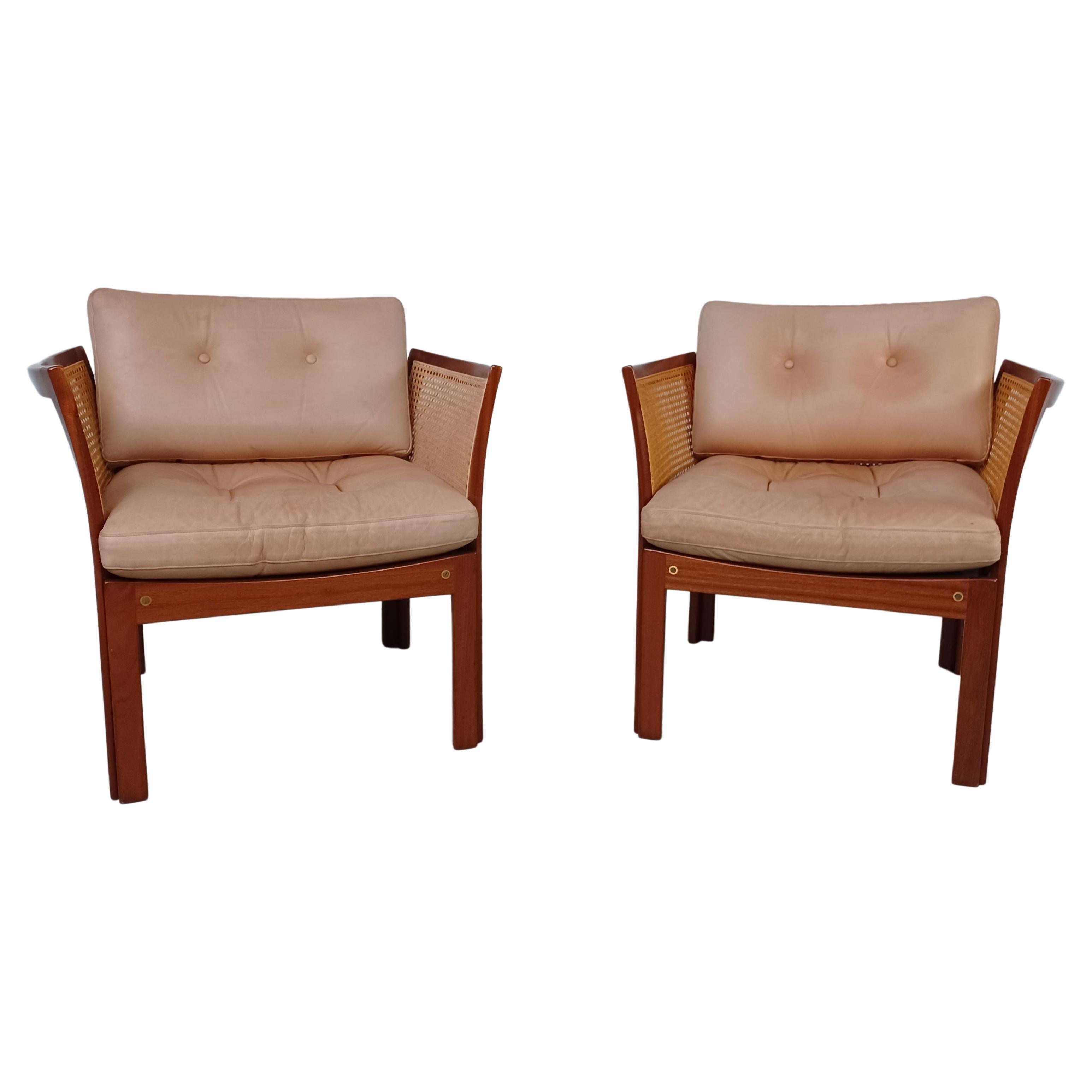 1960s Set of Two Illum Vikkelso Plexus Easy Chairs in Rosewood by CFC Silkeborg