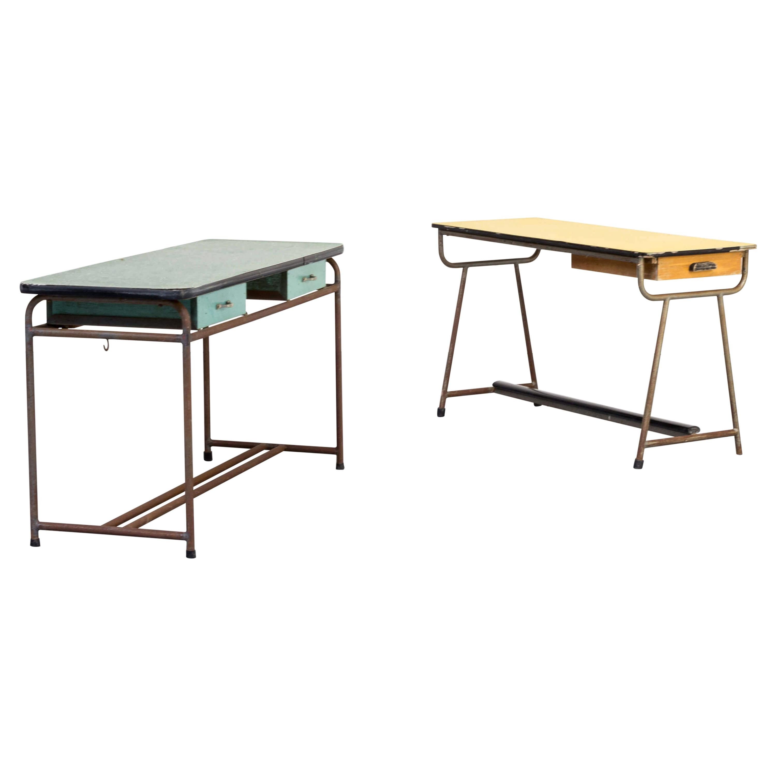 1960s Set of Two Industrial Children’s Writing Desk For Sale