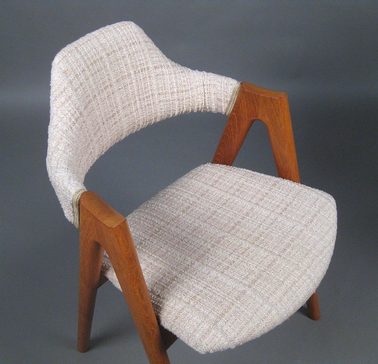 Scandinavian Modern Set of Two Refinished Kai Kristiansen Teak Compass Chairs, Inc. Reupholstery