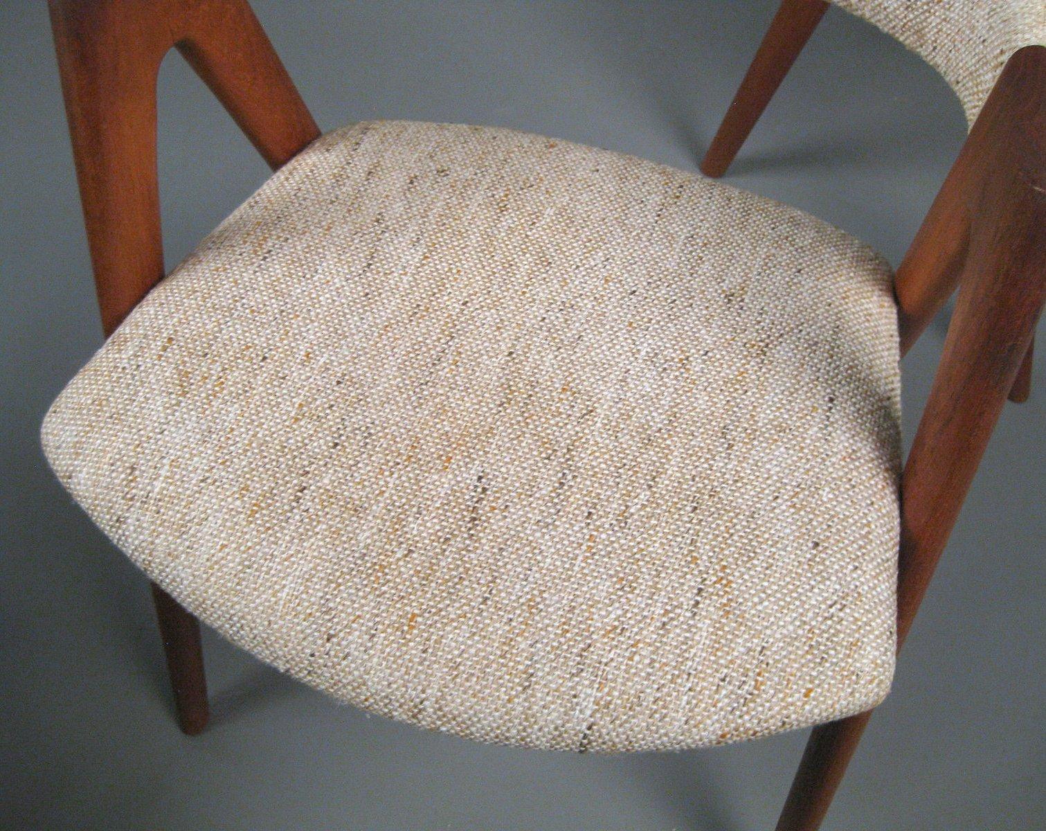 Danish Set of Two Refinished Kai Kristiansen Teak Compass Chairs, Inc. Reupholstery