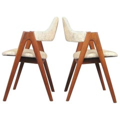 1960s Set of Two Kai Kristiansen Teak Compass Chairs, Choice of Upholstery