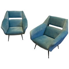 1960s Set of Two Mid-Century Modern Armchairs Attributed to Gigi Radice