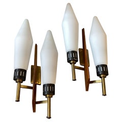 Set di due enormi lampade da parete della metà del secolo scorso nello stile di Arredoluce