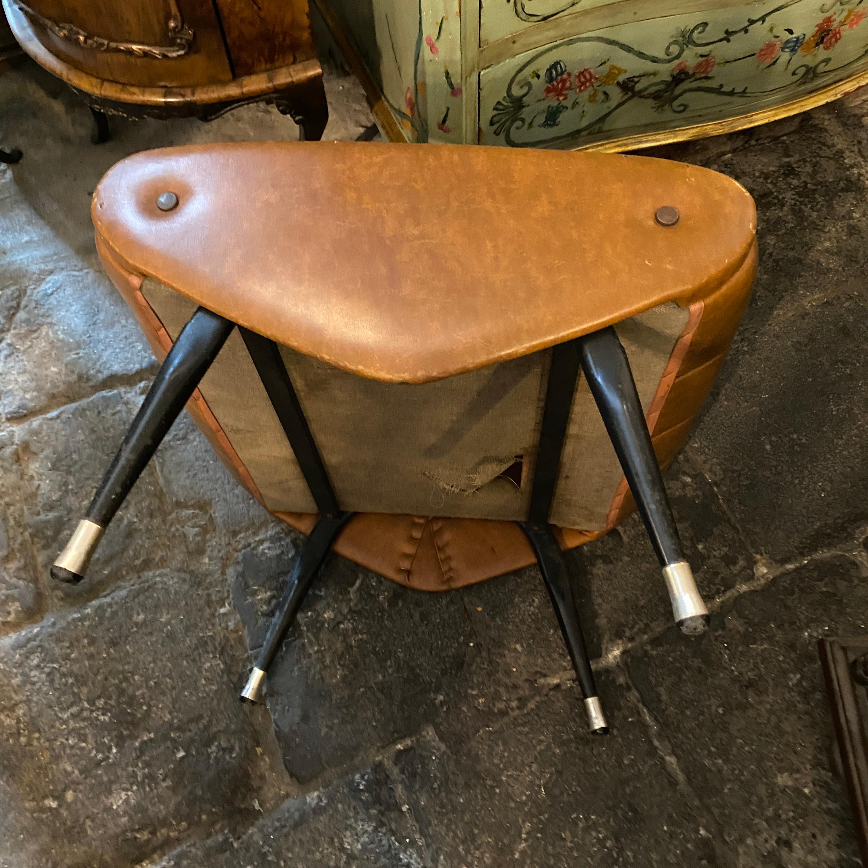 1960s Set of Two Mid-Century Modern Large Italian Poufs 4