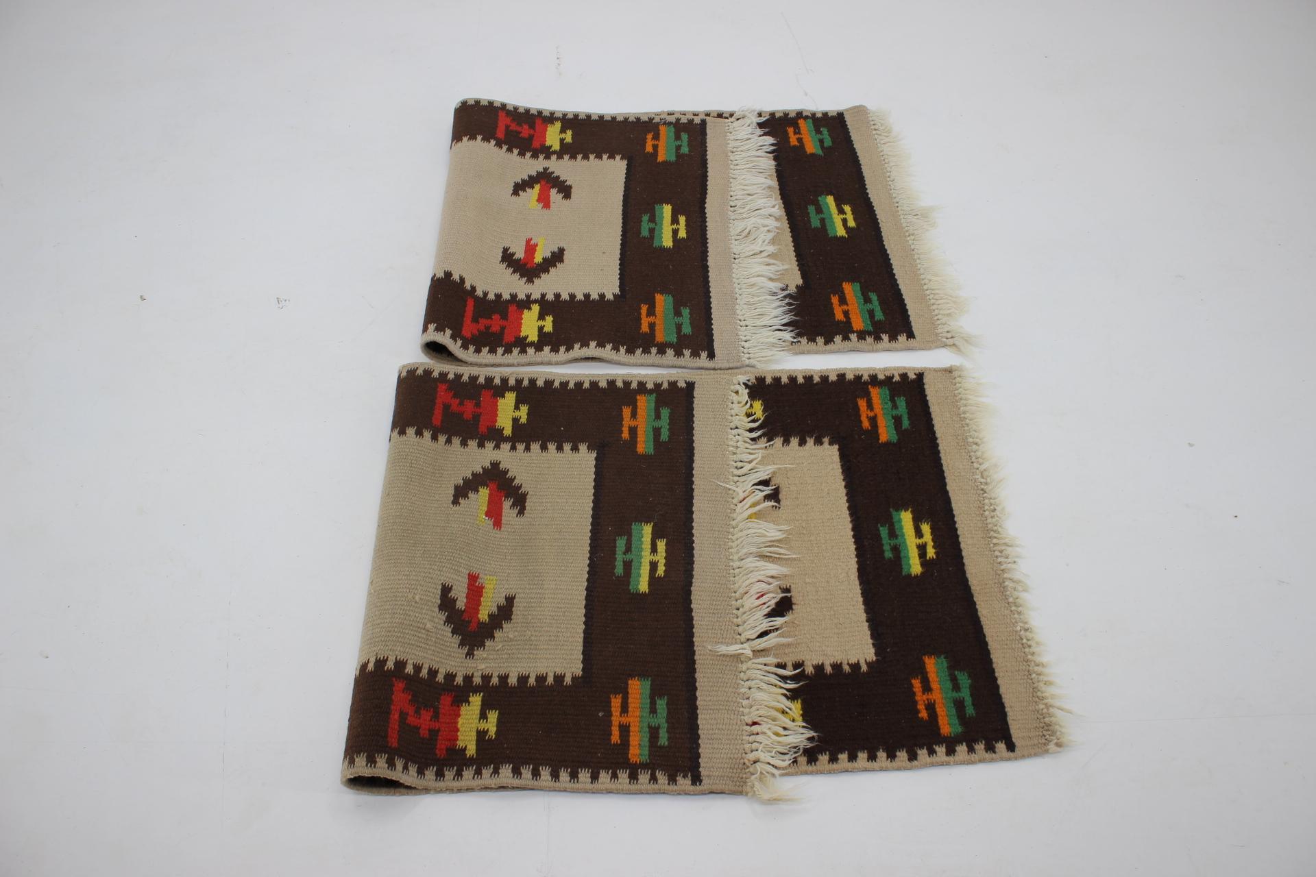 1960s Set of Two Midcentury Wool Kilim Rugs In Good Condition For Sale In Praha, CZ