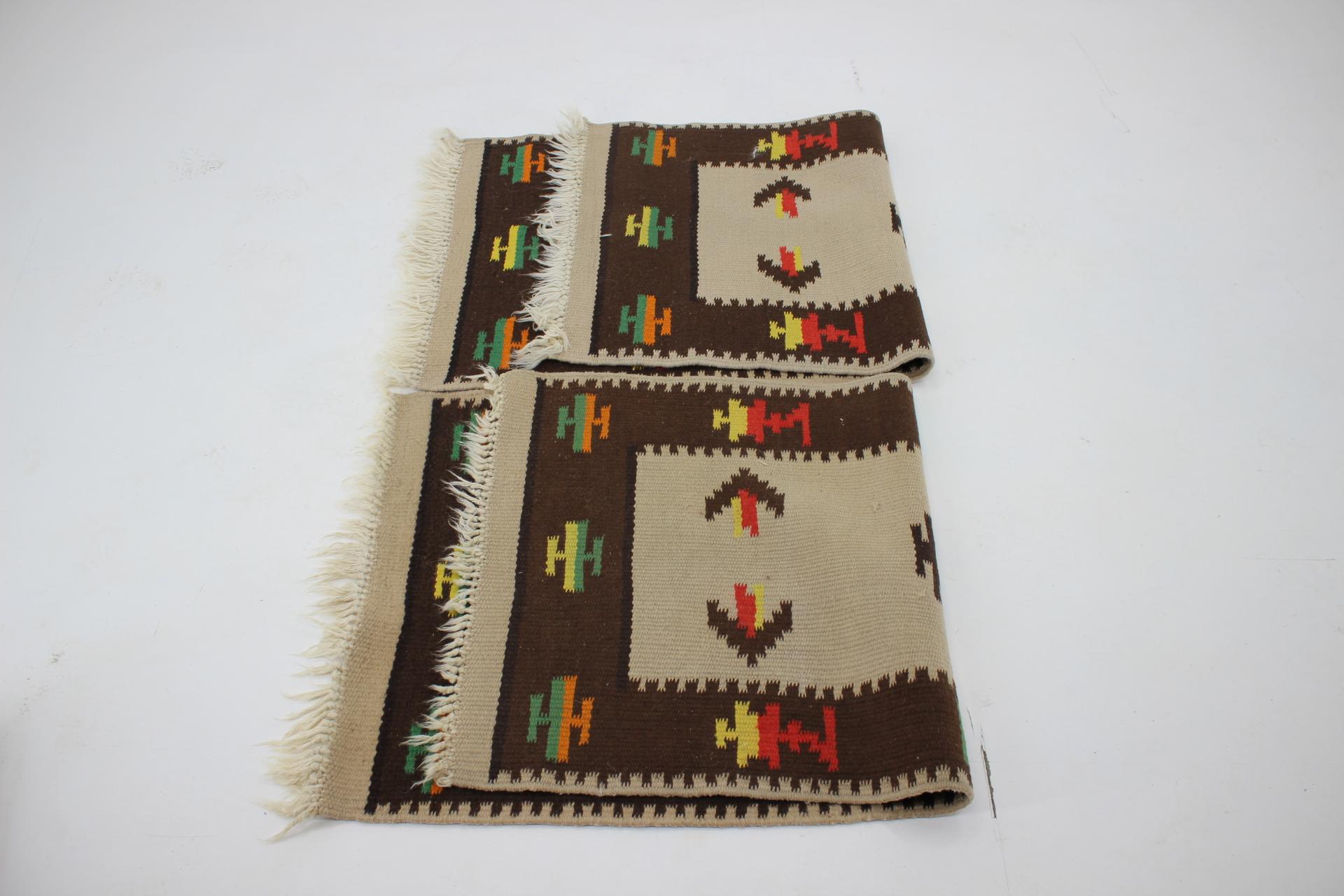 Mid-20th Century 1960s Set of Two Midcentury Wool Kilim Rugs For Sale
