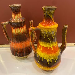 1960s Set of Two Modernist Italian Ceramic Jugs by Artigiana Ceramica Umbra