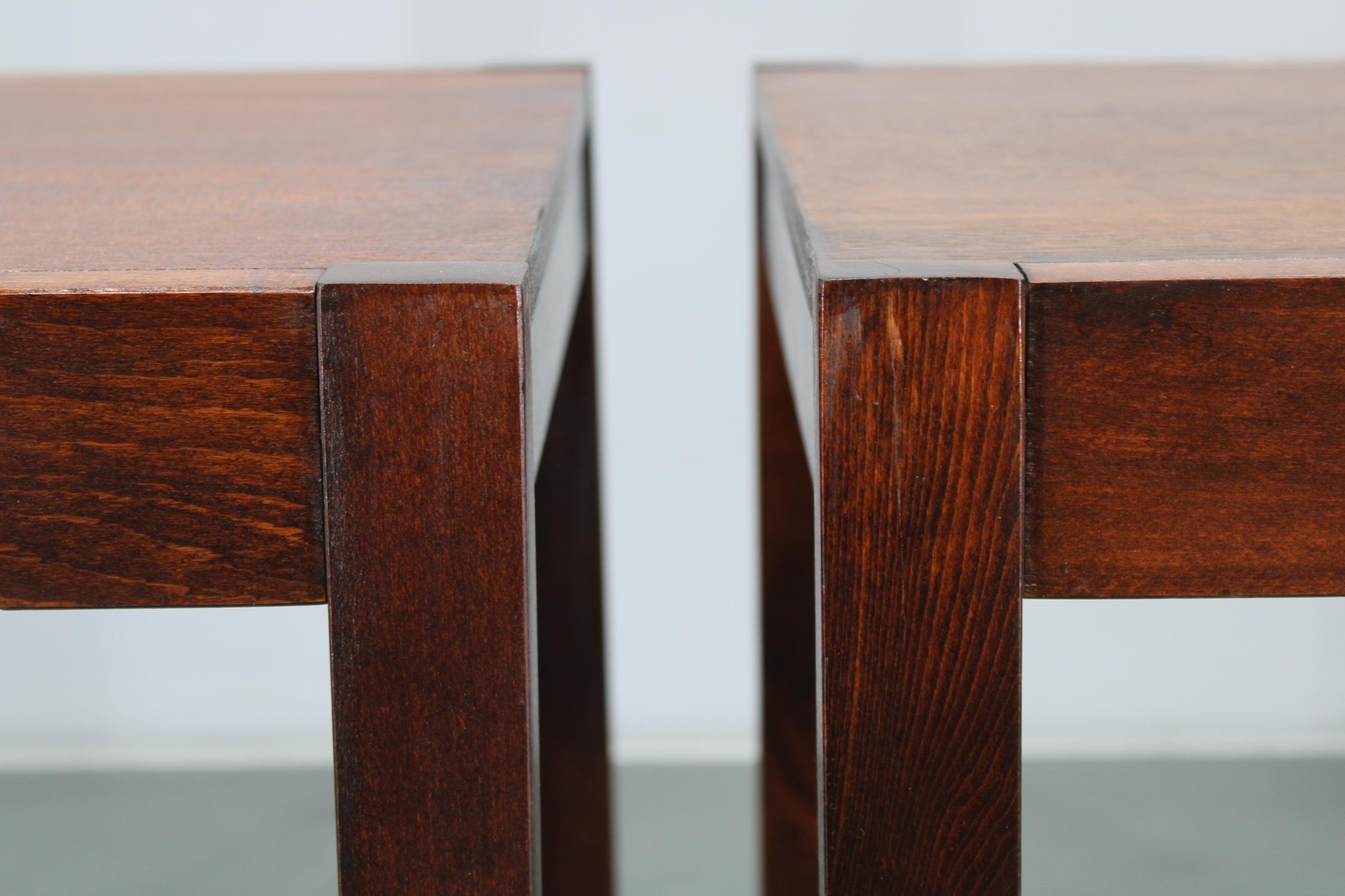 1960s Set of Two Square Side/Coffee Wooden Tables , Denmark For Sale 6