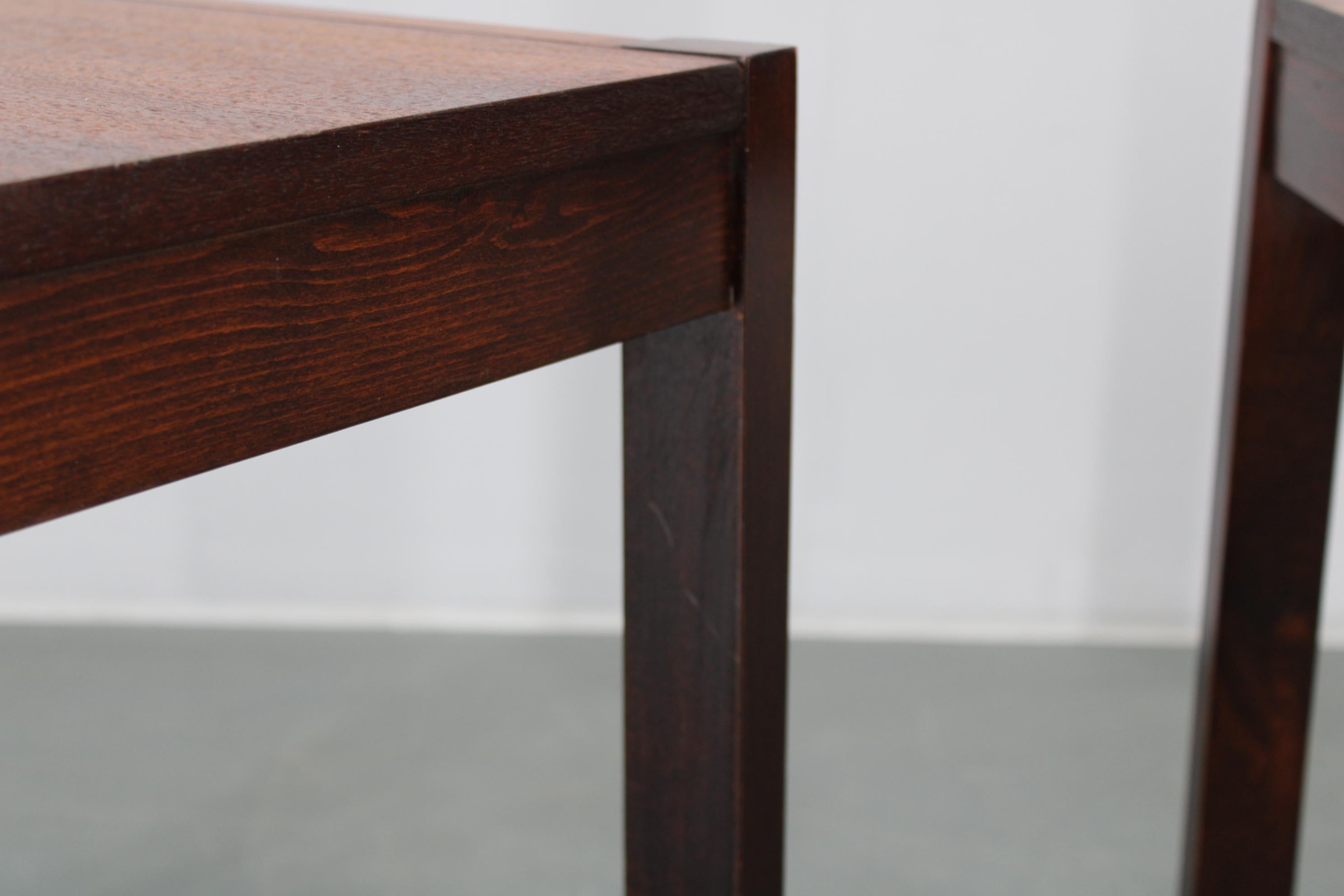 1960s Set of Two Square Side/Coffee Wooden Tables , Denmark For Sale 8