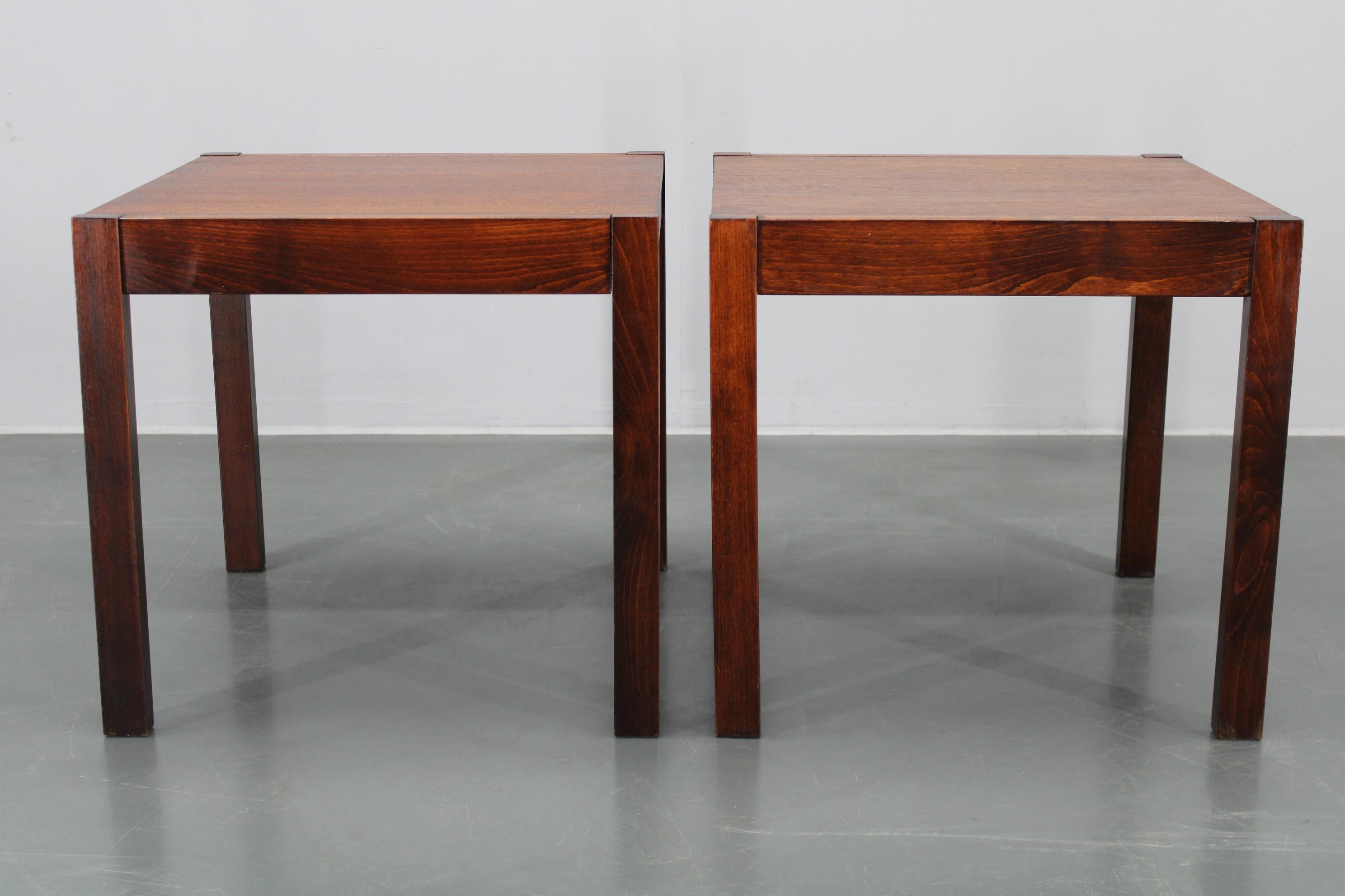 1960s Set of Two Square Side/Coffee Wooden Tables , Denmark For Sale 2