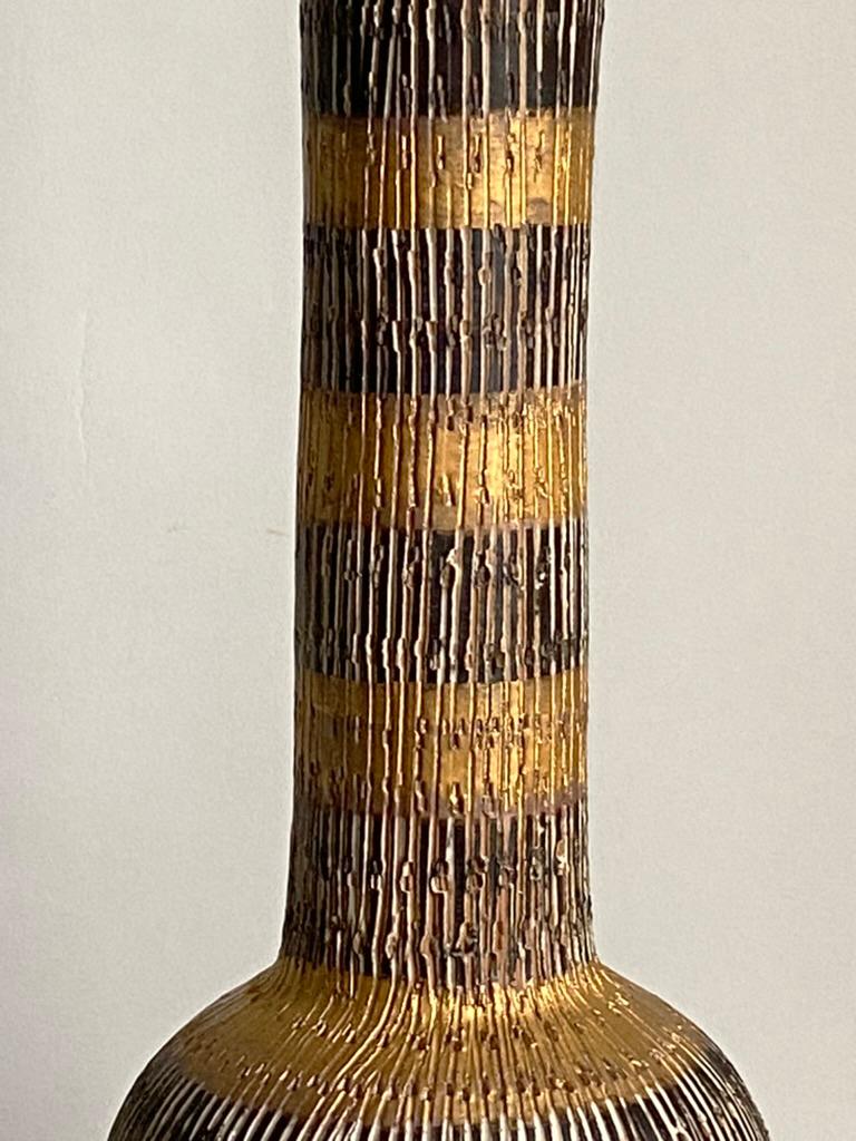1960s Seta Ceramic Stoppered Bottle  Decanter by Aldo Londi for Bitossi Italy For Sale 4