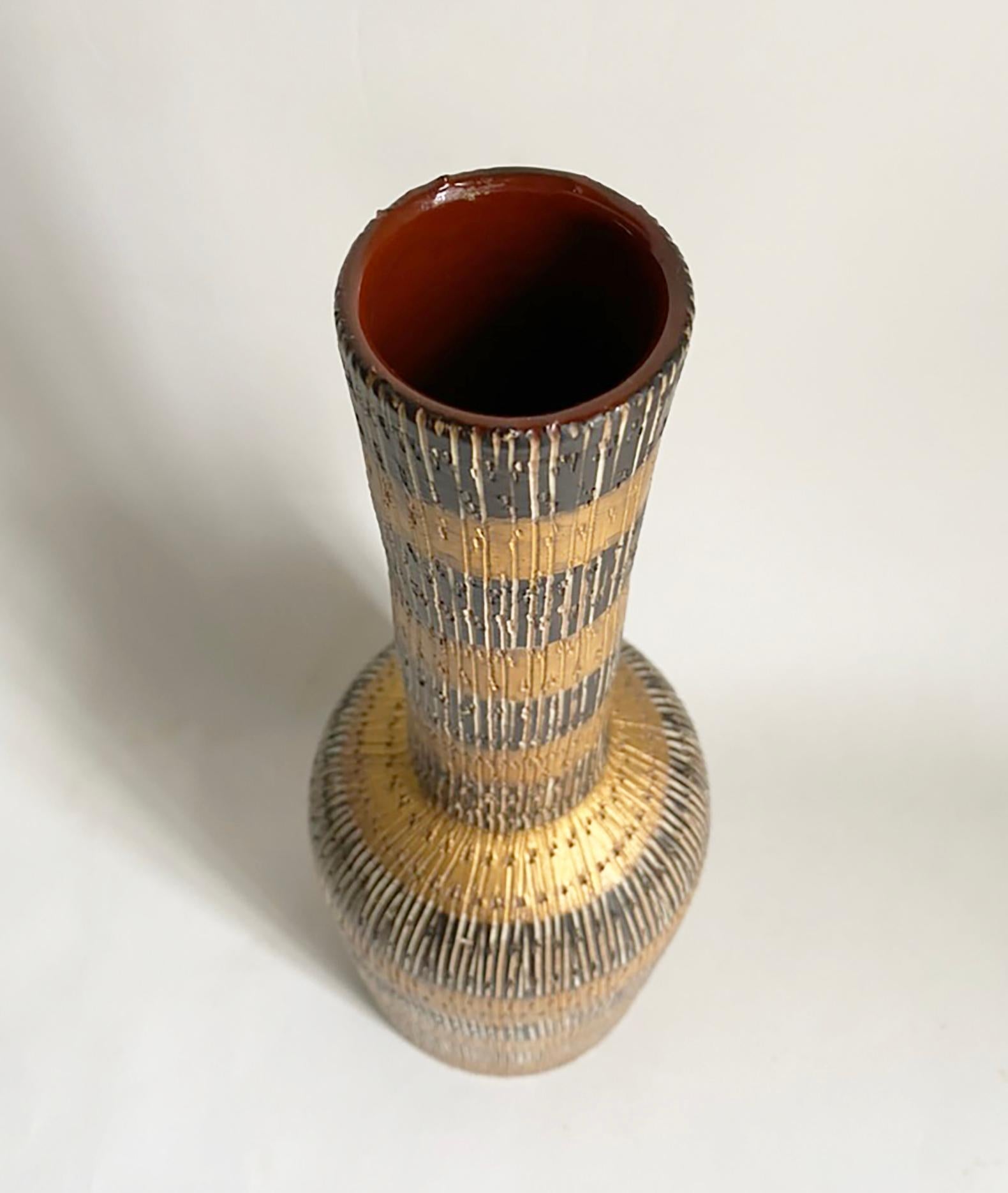 1960s Seta Ceramic Stoppered Bottle  Decanter by Aldo Londi for Bitossi Italy For Sale 5