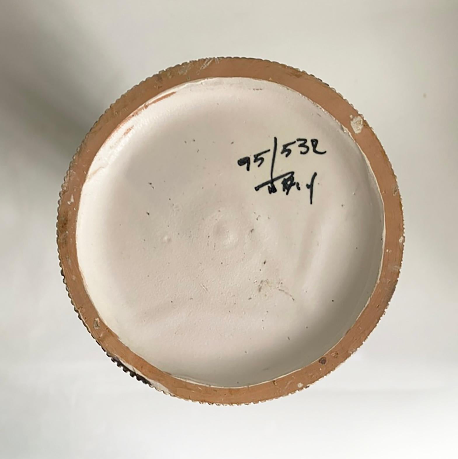 1960s Seta Ceramic Stoppered Bottle  Decanter by Aldo Londi for Bitossi Italy For Sale 7
