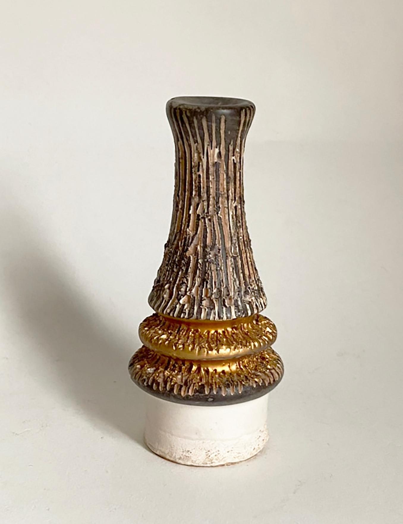 Italian 1960s Seta Ceramic Stoppered Bottle  Decanter by Aldo Londi for Bitossi Italy For Sale
