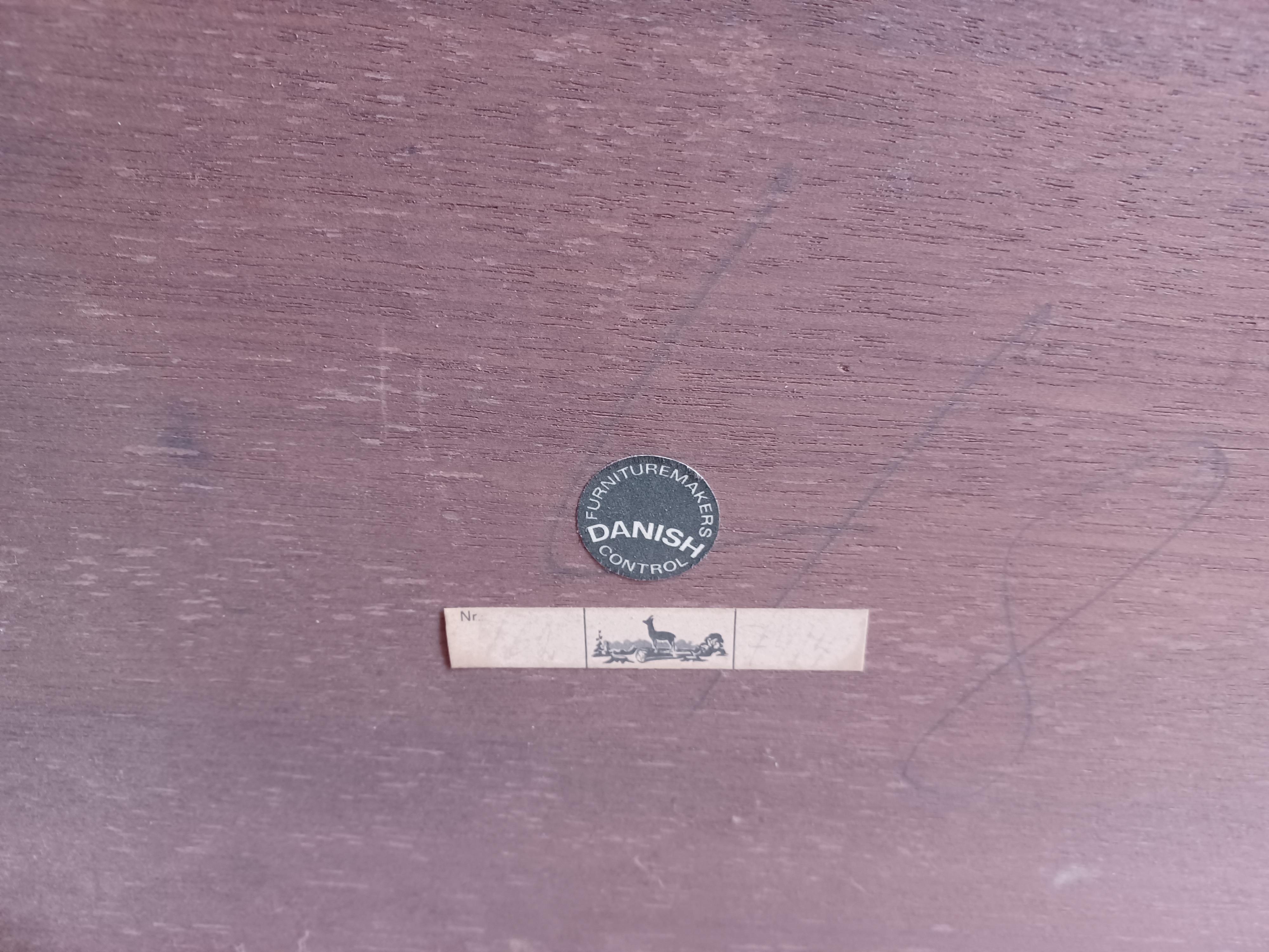 1960s Severin Hansen Fully Restored Rosewood Side Table with Shelf by Haslev For Sale 2
