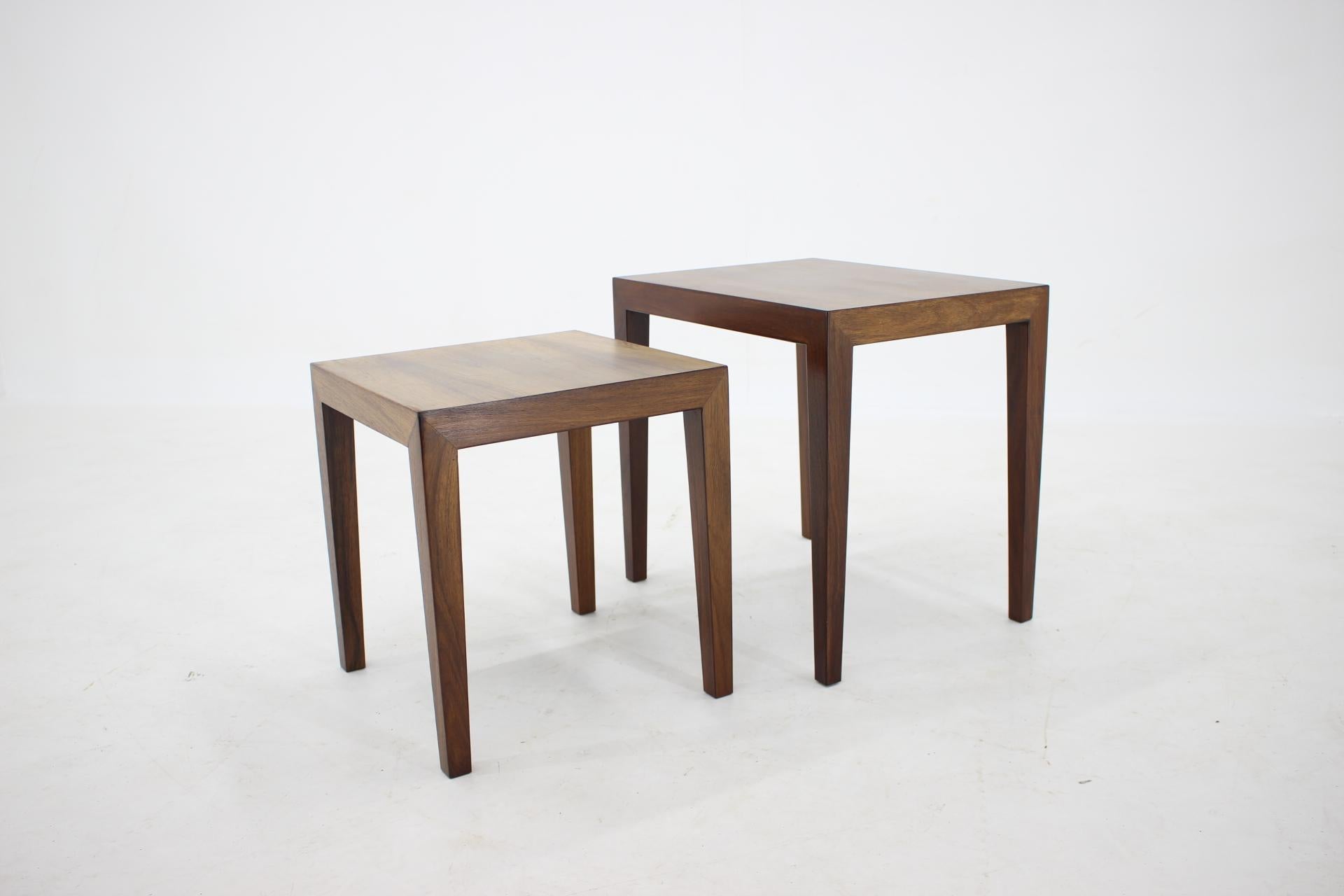 1960s Severin Hansen Pair of Palisander Side Tables, Denmark In Good Condition For Sale In Praha, CZ