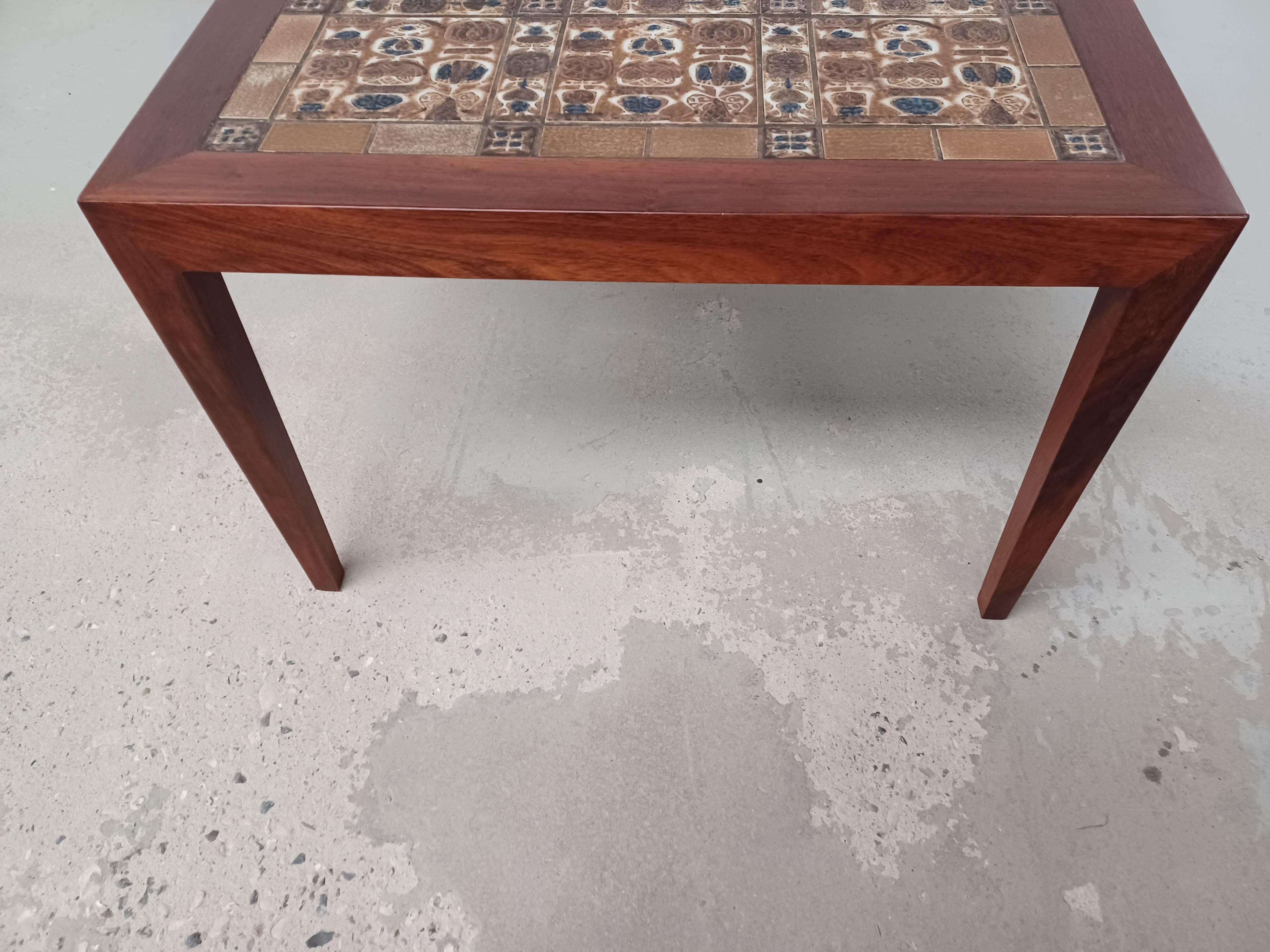 Danish 1960s Severin Hansen Restored Rosewood Coffee Table with Royal Copenhagen Tiles For Sale