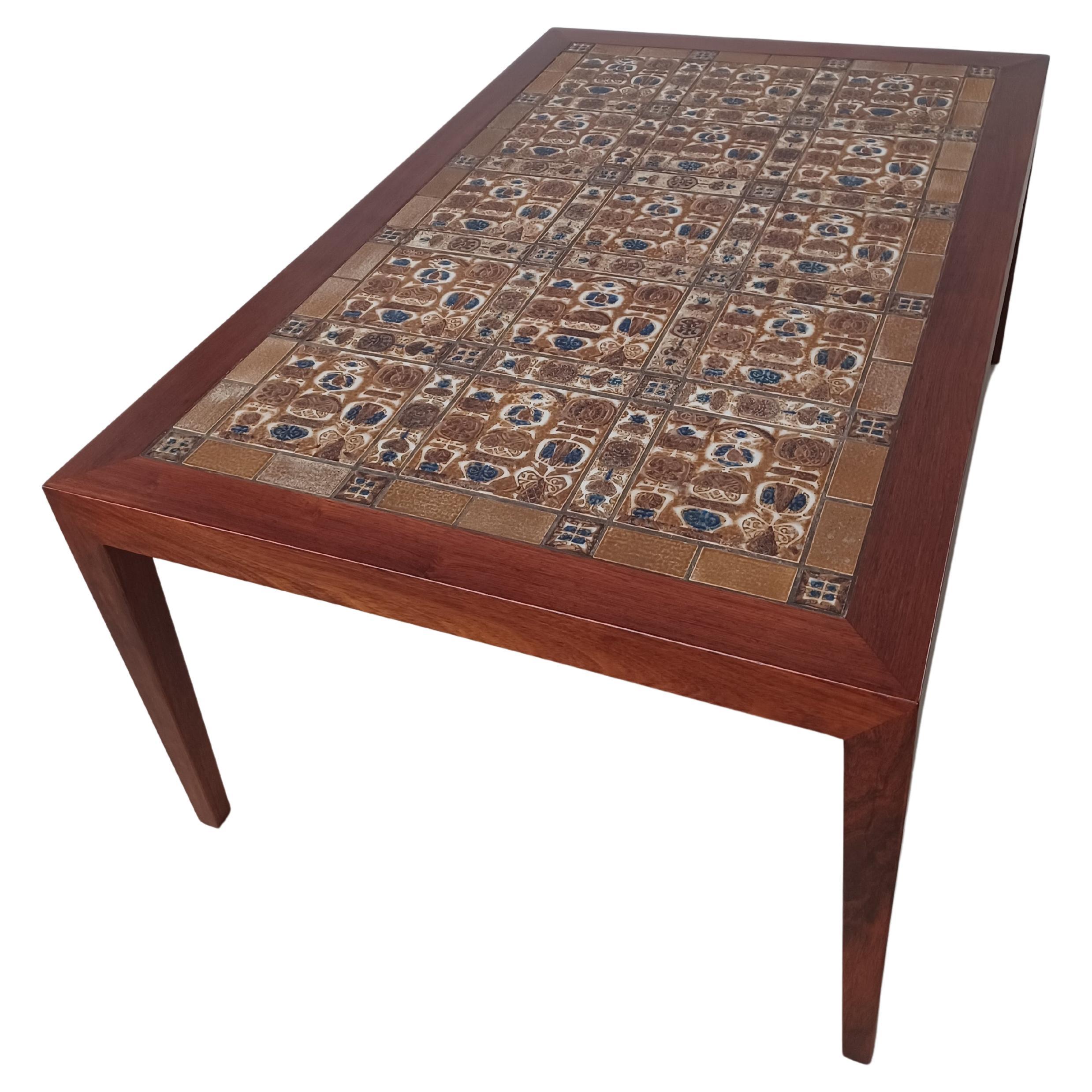 1960s Severin Hansen Restored Rosewood Coffee Table with Royal Copenhagen Tiles For Sale