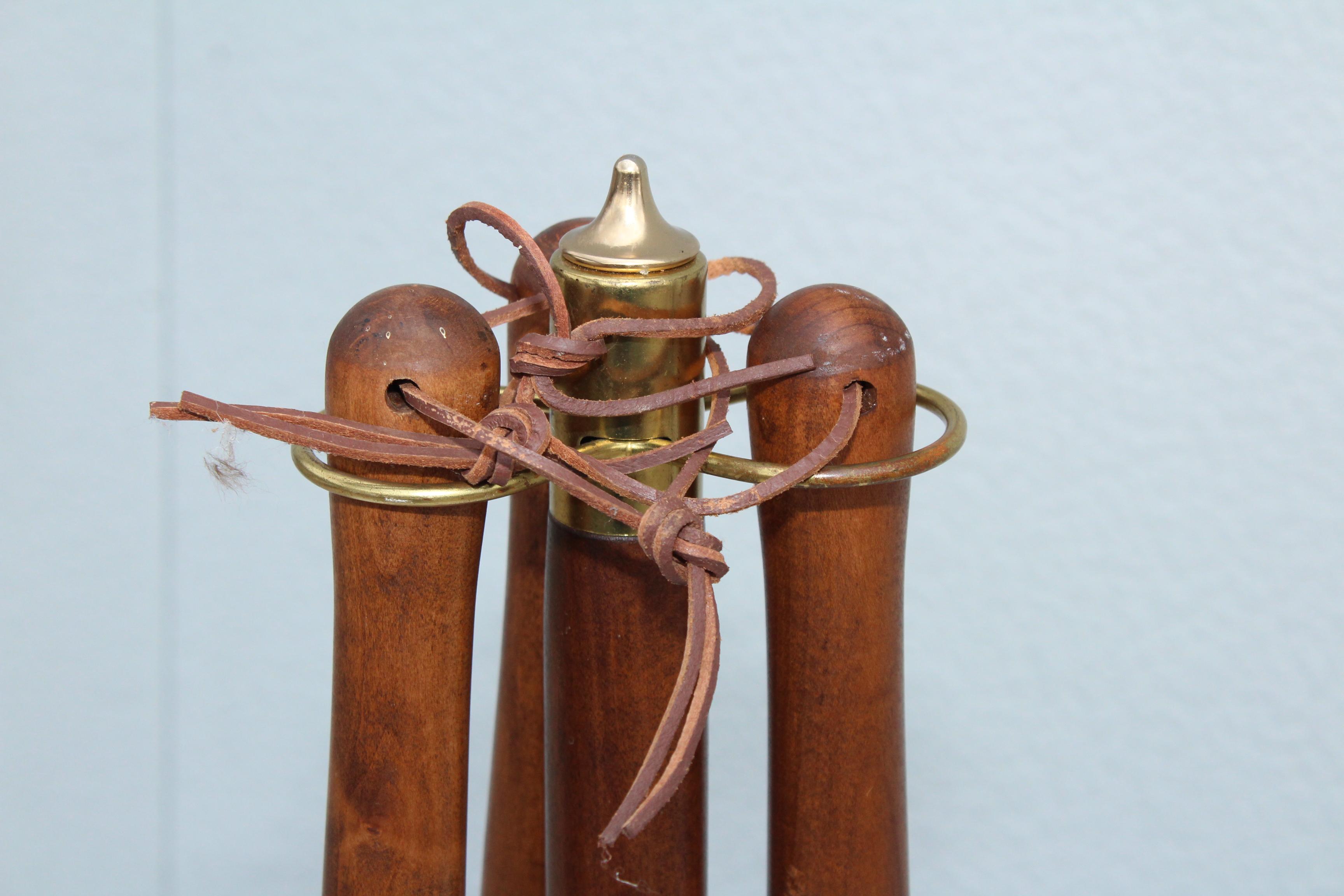 Brass 1960s Seymour Mid-Century Modern Fireplace Tools