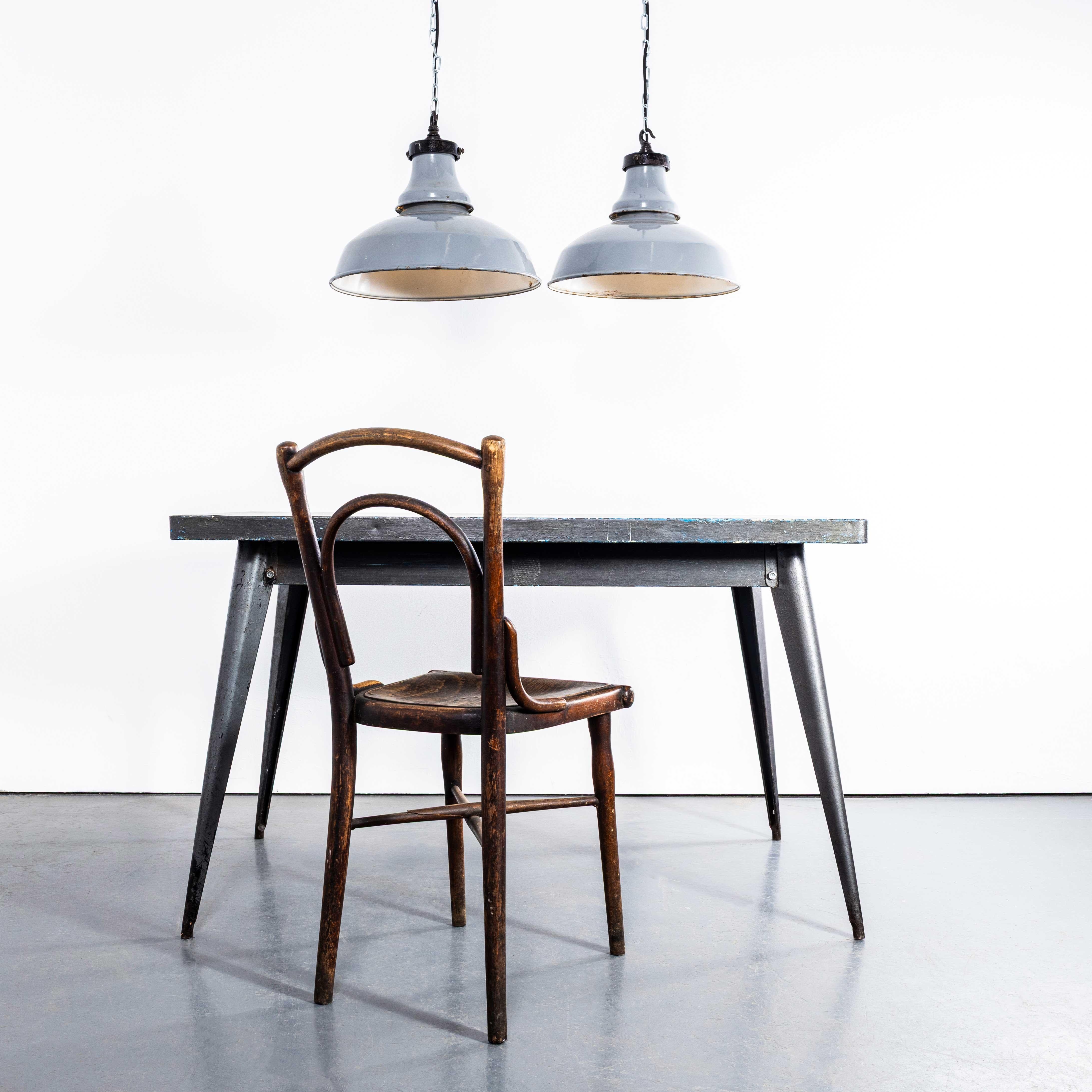 Mid-20th Century 1960’s Shallow Domed GEC Enamelled Pendant Lamps – 16 Inch - Pair For Sale