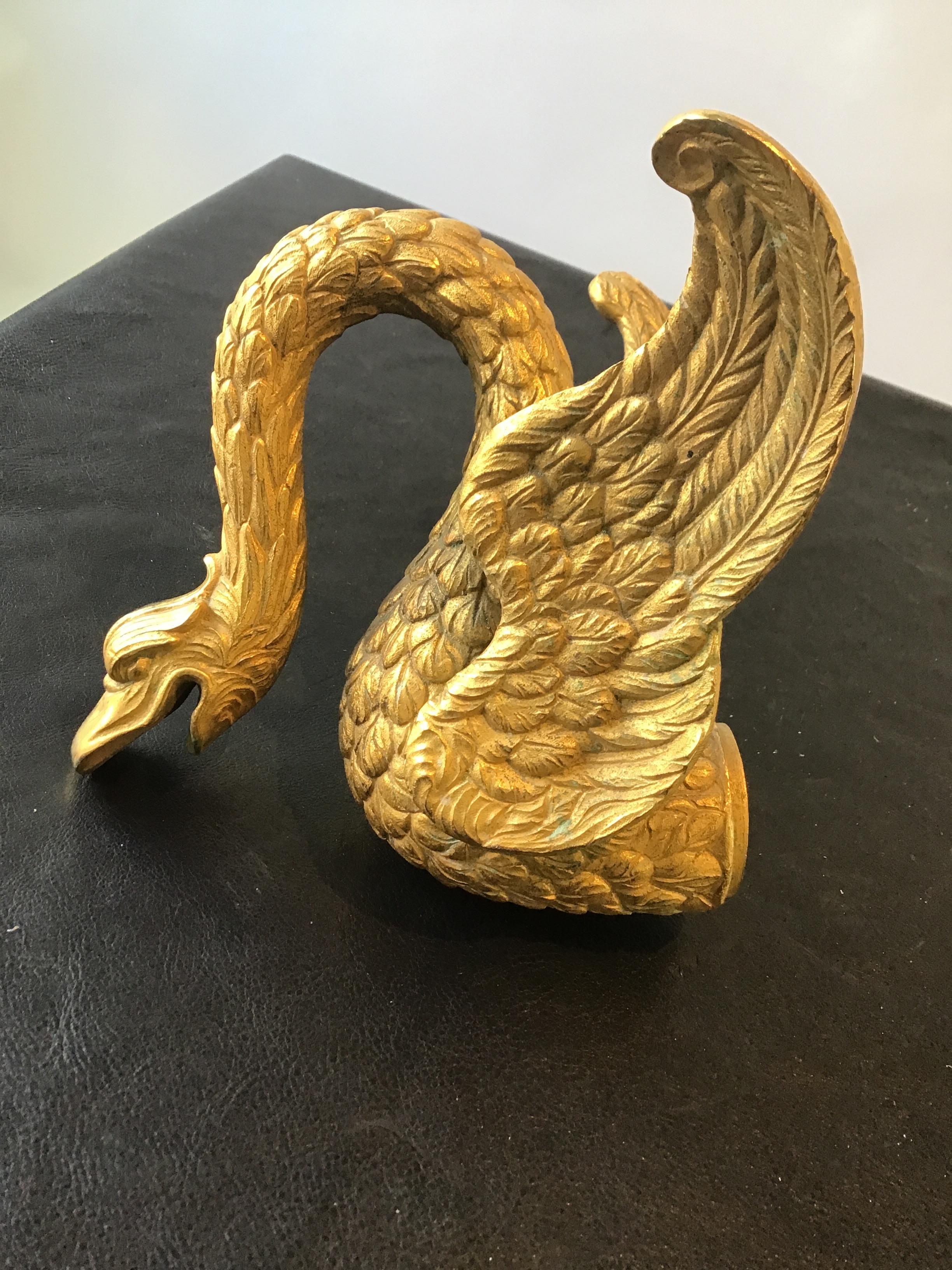 Gold Plate 1960s Sherle Wagner 22 Karat Swan Bath Spout