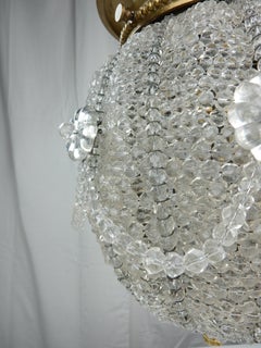 1960er Jahre Sherle Wagner Perlen Kristallglas Kugel Lampe Deckenleuchte
